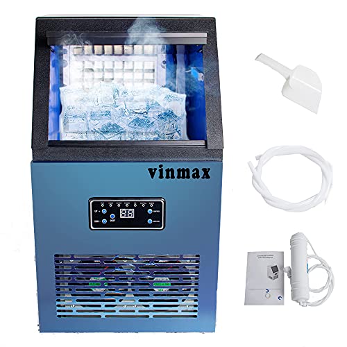 Commercial Ice Maker Machine 50KG Stainless Steel 230W AC110V Automatic Cube Ice Maker - Perfect for Home, Kitchen, Office, Bar, Restaurant & Party Use