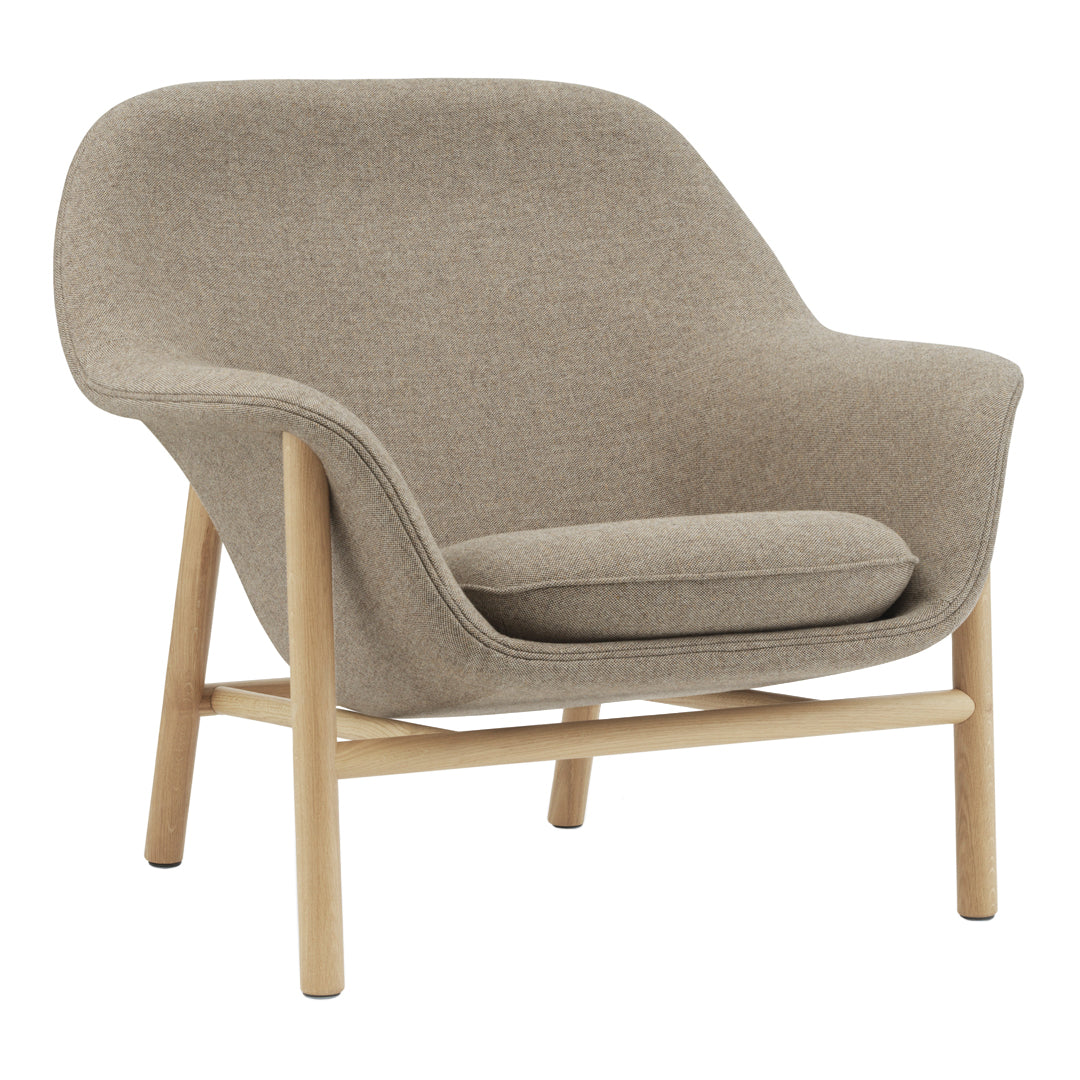 Modern Drape Low Lounge Chair with Solid Wood Legs - Perfect for Living Room, Bedroom, or Office Relaxation
