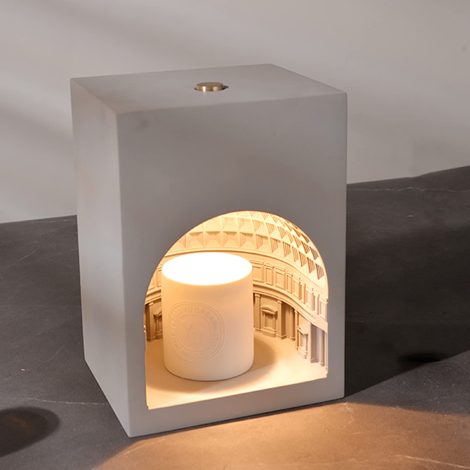 Adjustable Height Dimmable Candle Warmer Lamp - Pantheon Style Candle Melter for Large Jars & Big Candles | Fragrance Warmer for Home, Office & Spa Relaxation
