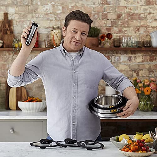 Jamie Oliver Stainless Steel Cookware Set - 10-Piece Nonstick Pots and Pans Set with Stay-Cool Handles - Perfect for Sautéing, Frying, Boiling & Everyday Cooking