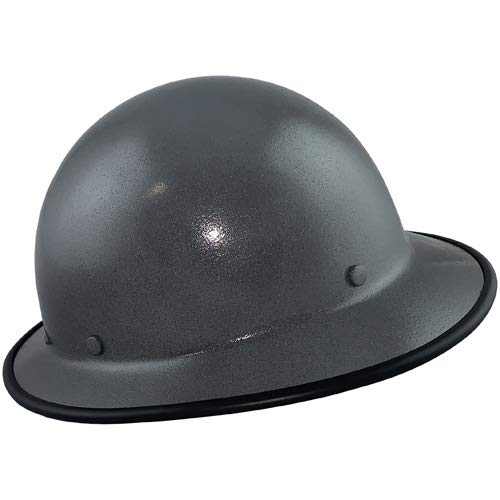 Texas America Safety SkullGuard Full Brim Hard Hat with Ratchet Suspension & Protective Edging - Textured Gunmetal Gray | ANSI Compliant Safety Helmet for Construction, Industrial & Outdoor Work