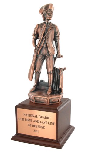 16 Inch Bronze Minuteman National Guard Trophy - Military Awards, Recognition Gifts & Plaques for Army Veterans, Soldiers & Service Members - Perfect for Retirement Ceremonies, Promotion Events & Military Appreciation Days