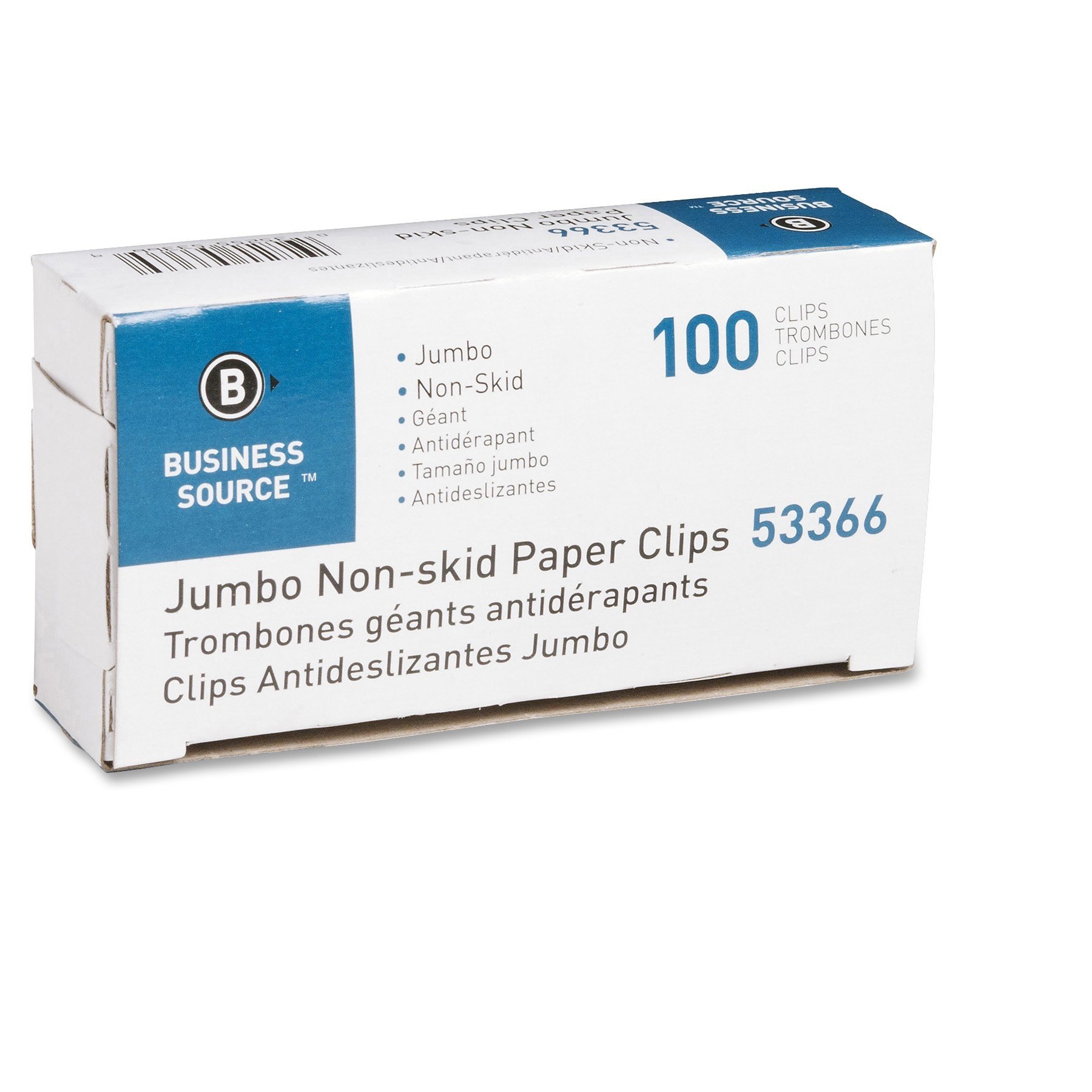 Business Source Non-Skid Paper Clips - 1000 Pack | Heavy Duty Office Supplies for Documents, Files & Reports | Perfect for Organizing, Filing & Securing Papers
