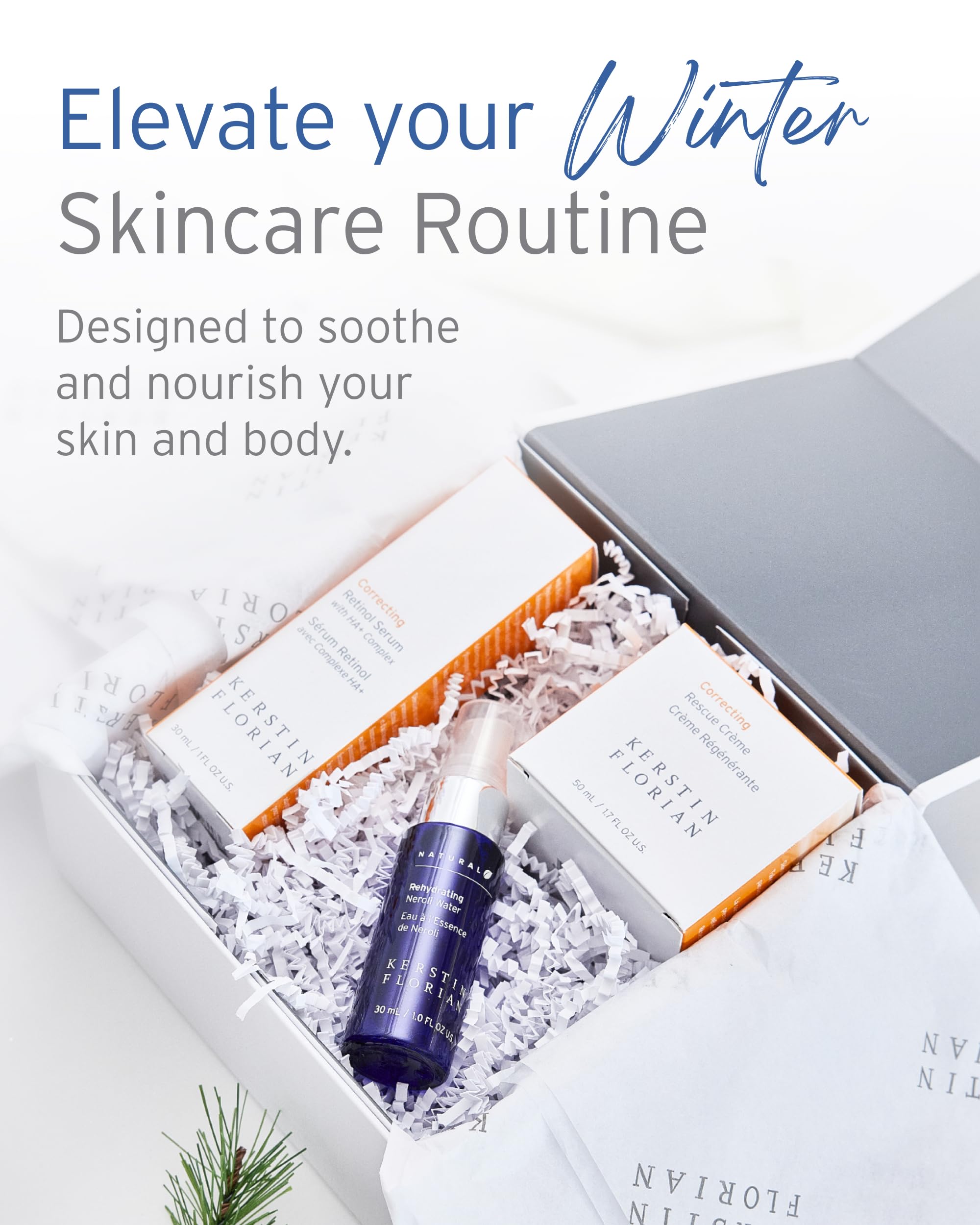 Kerstin Florian Winter Radiance Gift Set - Hydrating Skincare Kit for Women with Vitamin C & Hyaluronic Acid | Luxurious Facial Care for Dry Skin | Perfect Holiday & Birthday Gift Basket for Her