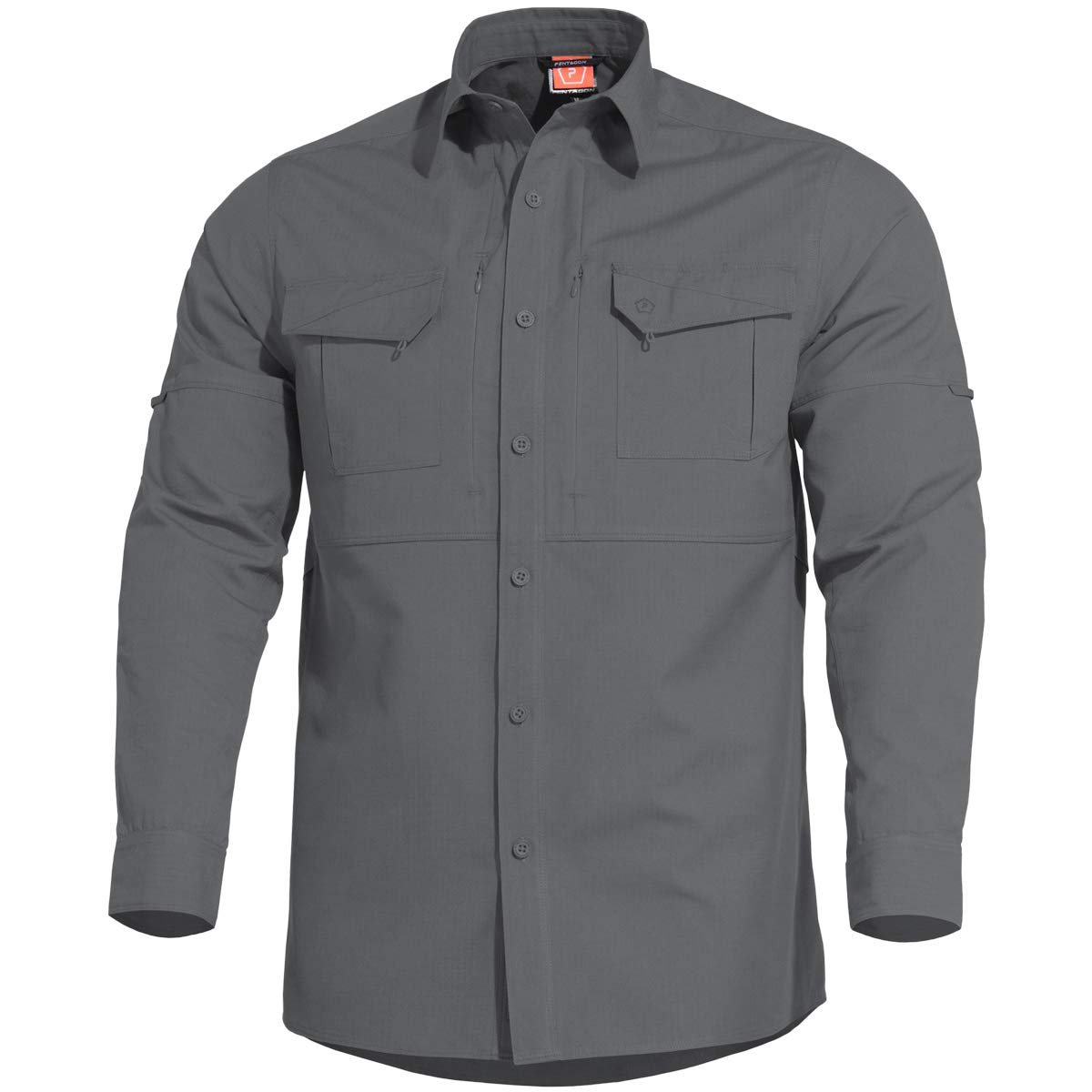 Pentagon Plato Tactical Shirt - Wolf Gray Military Style Performance Top for Outdoor, Airsoft & Tactical Training