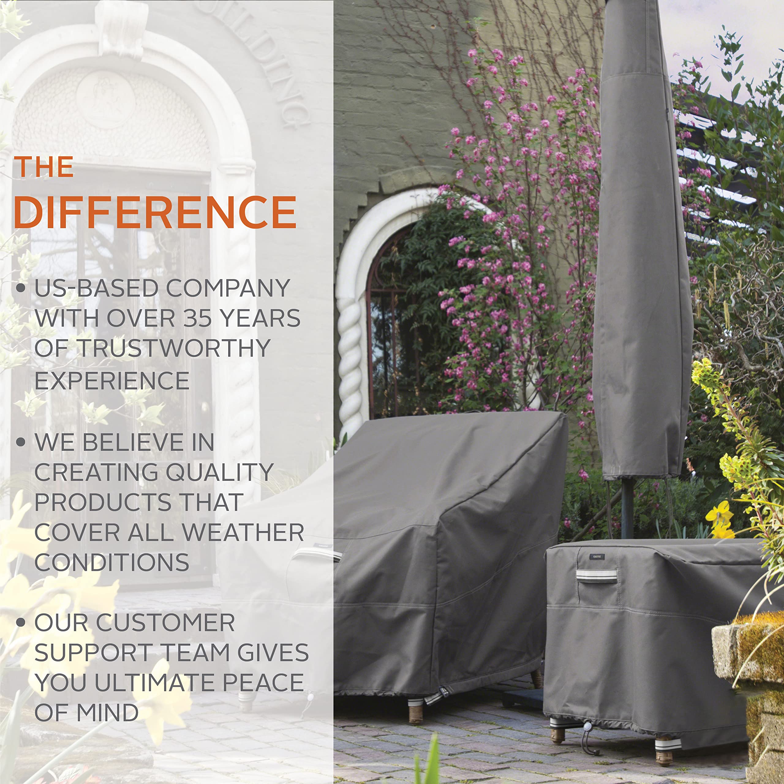 Waterproof Ravenna Outdoor Furniture Cover 128x30 Inch for Patio & Garden