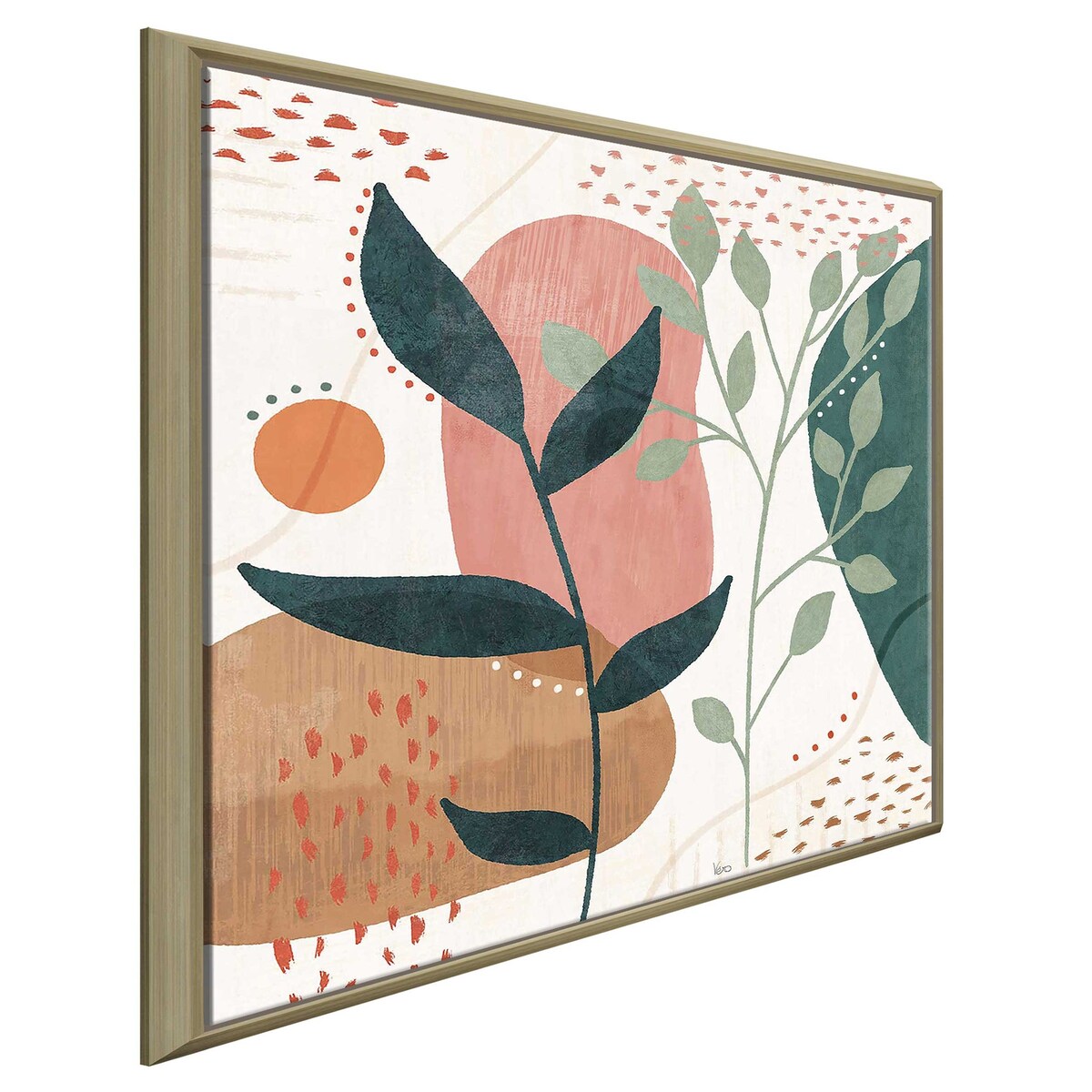 Abstract Blossom IV Floral Art Print on Floating Canvas - Modern Wall Decor for Living Room, Bedroom & Office