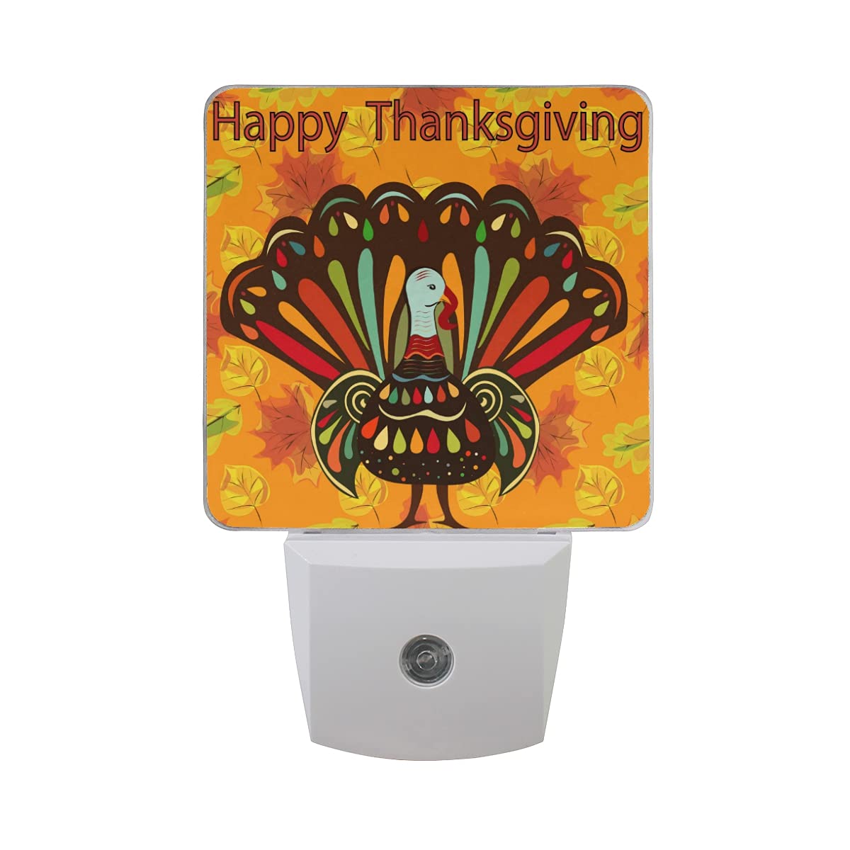 Smart LED Night Light Plug-in with Dusk to Dawn Sensor - Colorful Turkey Bird Design for Thanksgiving & Autumn Decor - Perfect for Bedroom, Bathroom, Kitchen, Hallway & Stairs - Energy Efficient & Auto On/Off