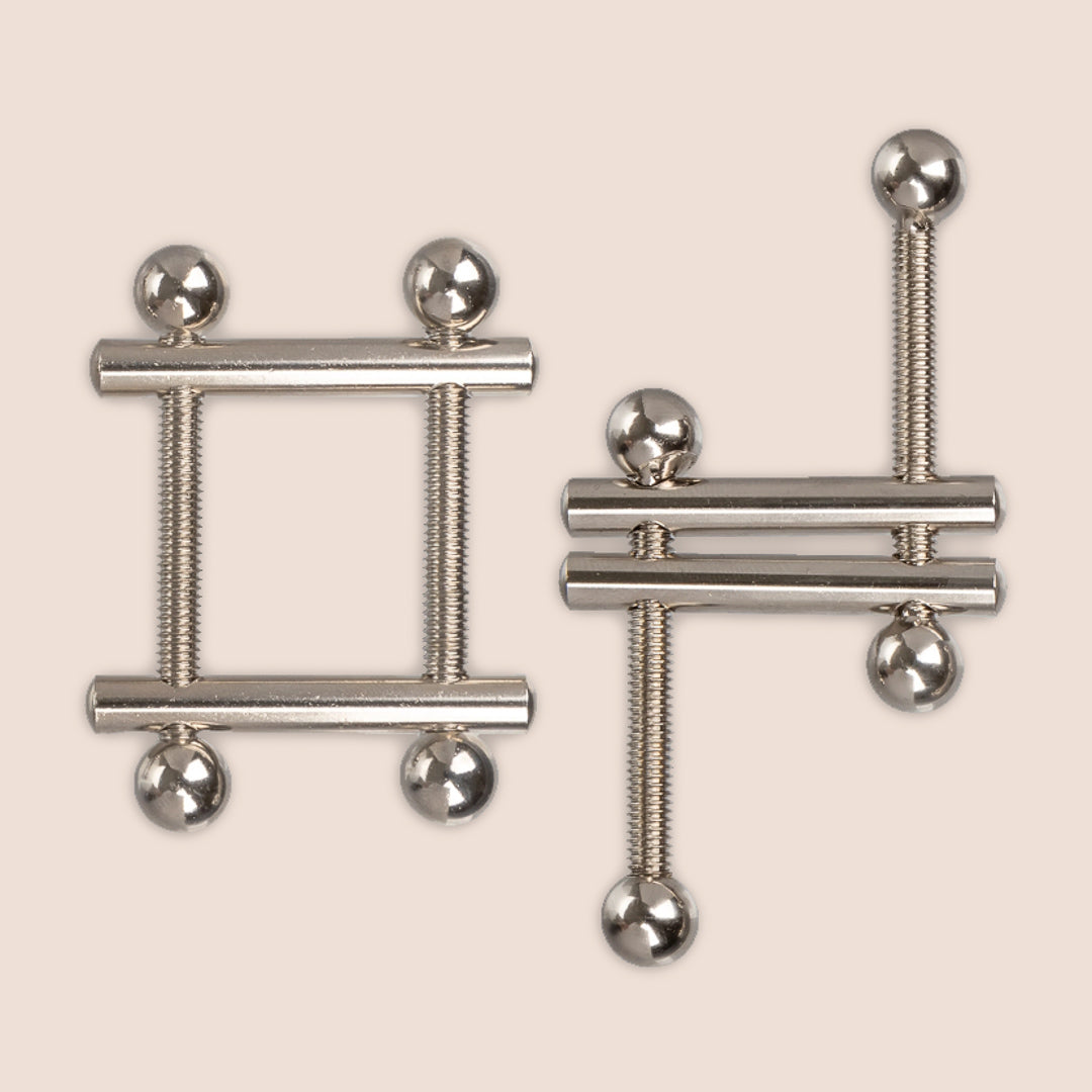 Nipple Grips Crossbar Nipple Vices - Adjustable Twin Screw Design for Body Piercing & Jewelry Tightening | Perfect for Body Modification, BDSM, and Piercing Aftercare