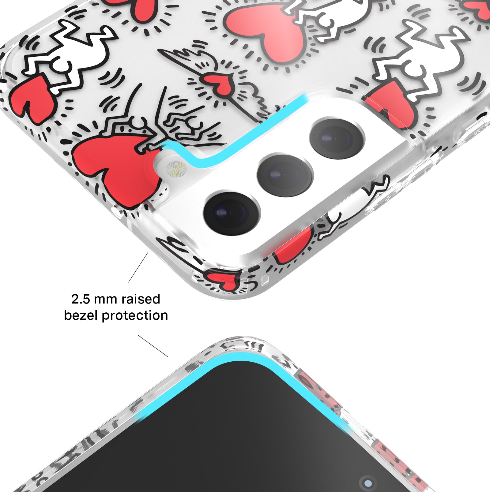 Keith Haring Heart Art Samsung Phone Case - Durable Protective Cover for Galaxy S21, S20, S10 - Trendy Pop Art Design for Everyday Use & Gift Giving