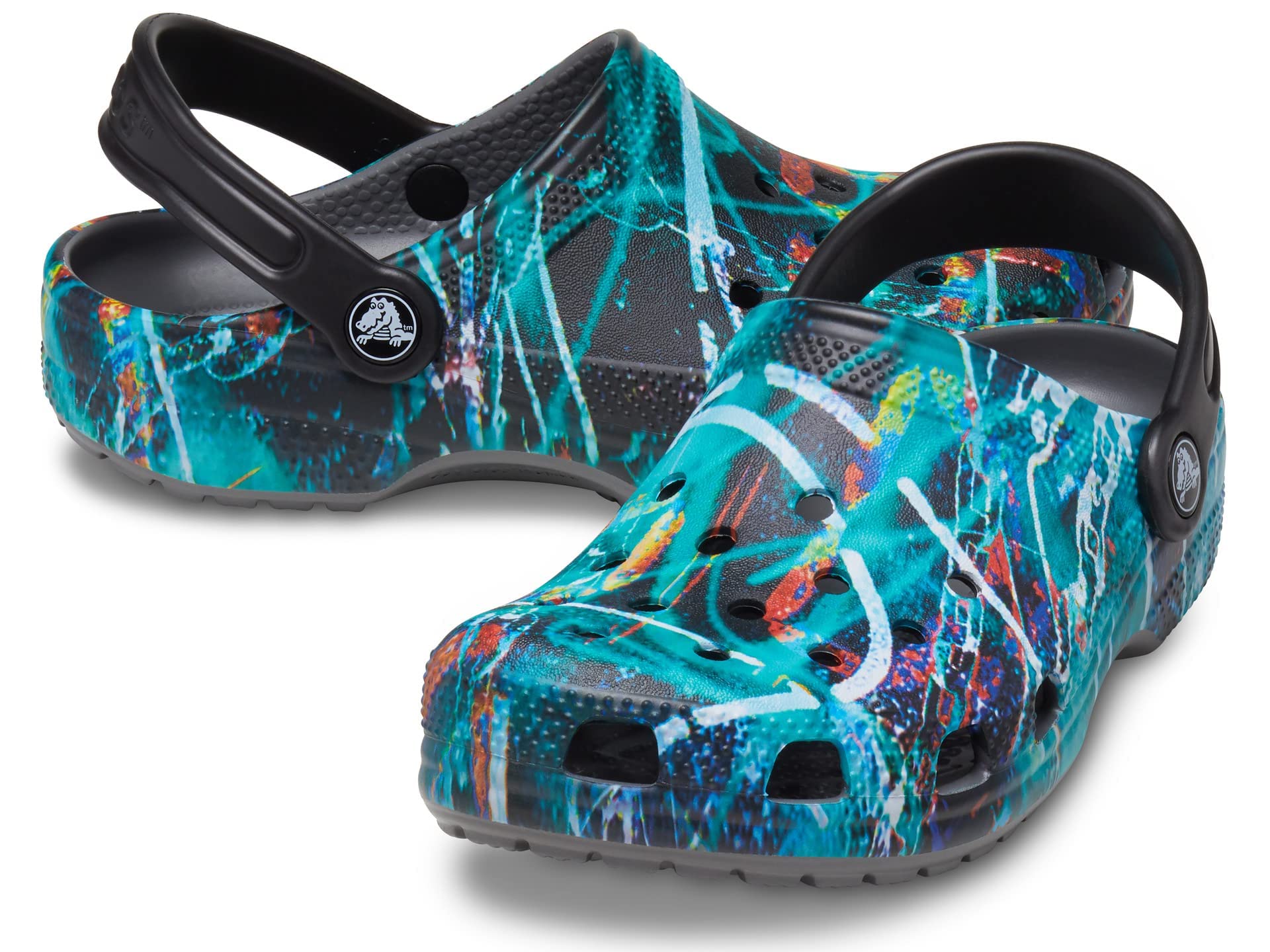 Crocs Kids' Classic Graphic Clog - Comfortable & Lightweight Water Shoes for Boys & Girls - Perfect for Beach, Pool & Outdoor Play