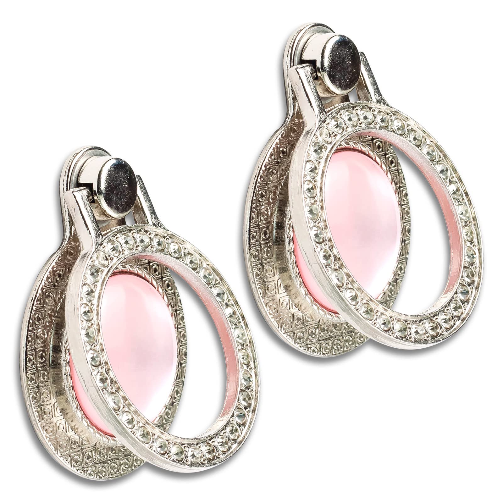 2 Pack Sparkling Gemstone Phone Ring Holder with Rhinestones - Bling Bling Phone Grip Stand for iPhone, Samsung & Smartphones - Perfect for Selfies, Videos & Secure One-Hand Use
