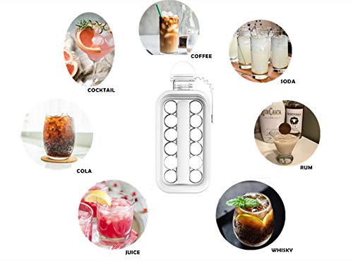 LittleStar 2-in-1 Ice Cube Tray & Ice Ball Maker - 17 Grid Silicone Mold with Flat Lid for Cocktails, Whiskey, Coffee, Beer (White) | Perfect for Home Bars, Parties & Summer Drinks