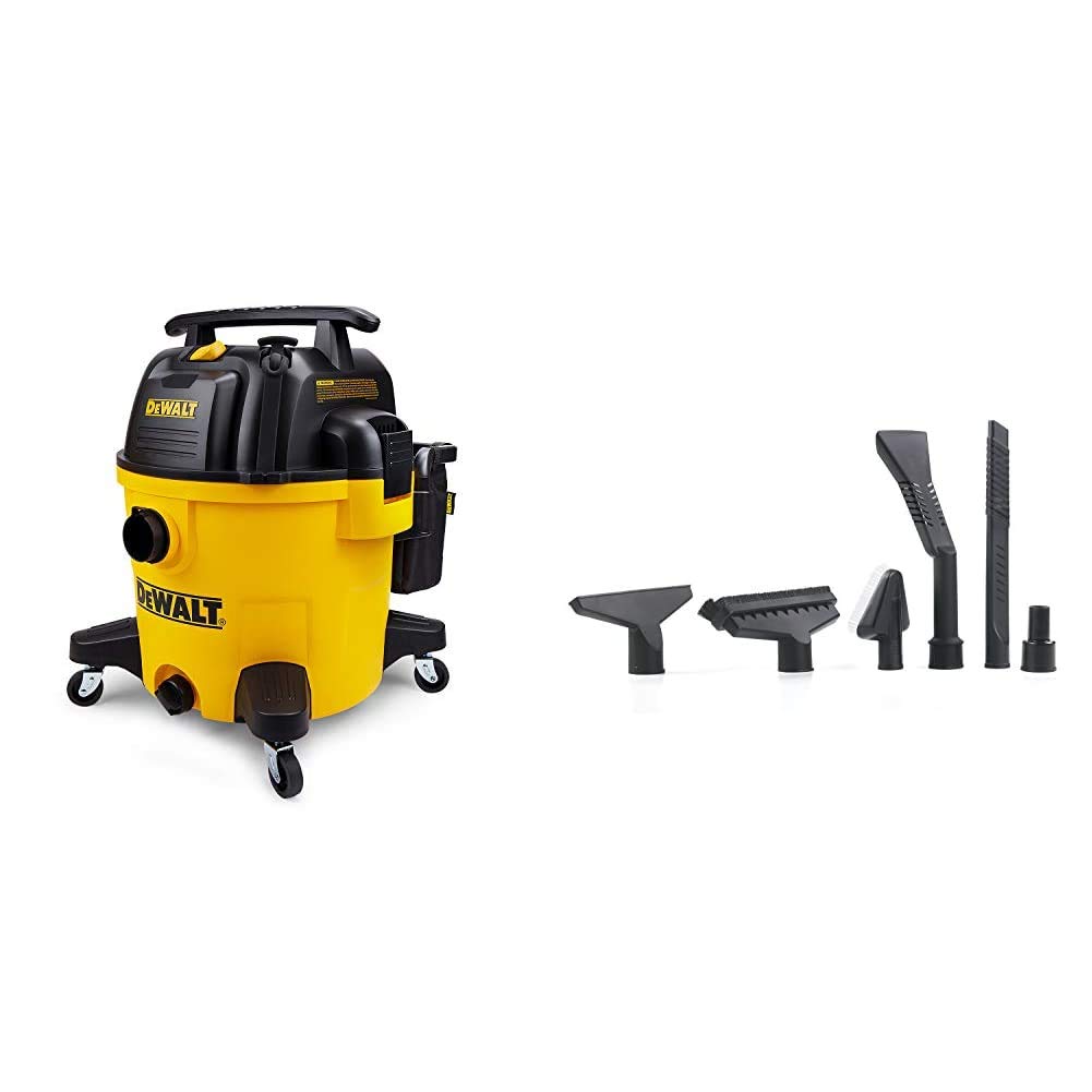 DEWALT DXV10P 10 Gallon Wet Dry Vacuum Cleaner with Accessories - Powerful Workshop Vac for Home, Garage & Jobsite Cleaning