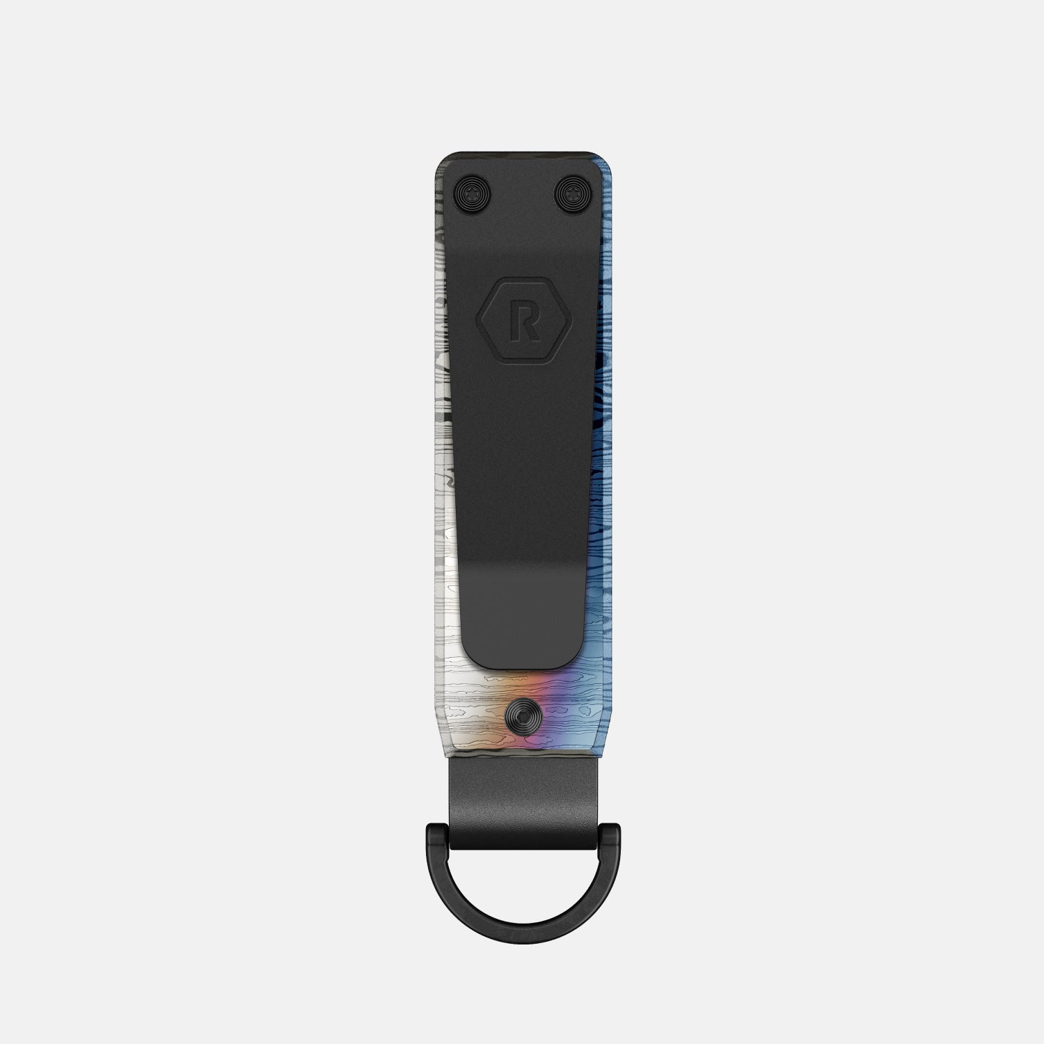 Premium Ridge KeyCase - Burnt Damascus Titanium Key Holder for Men & Women - Perfect for Everyday Carry, Travel & Outdoor Adventures