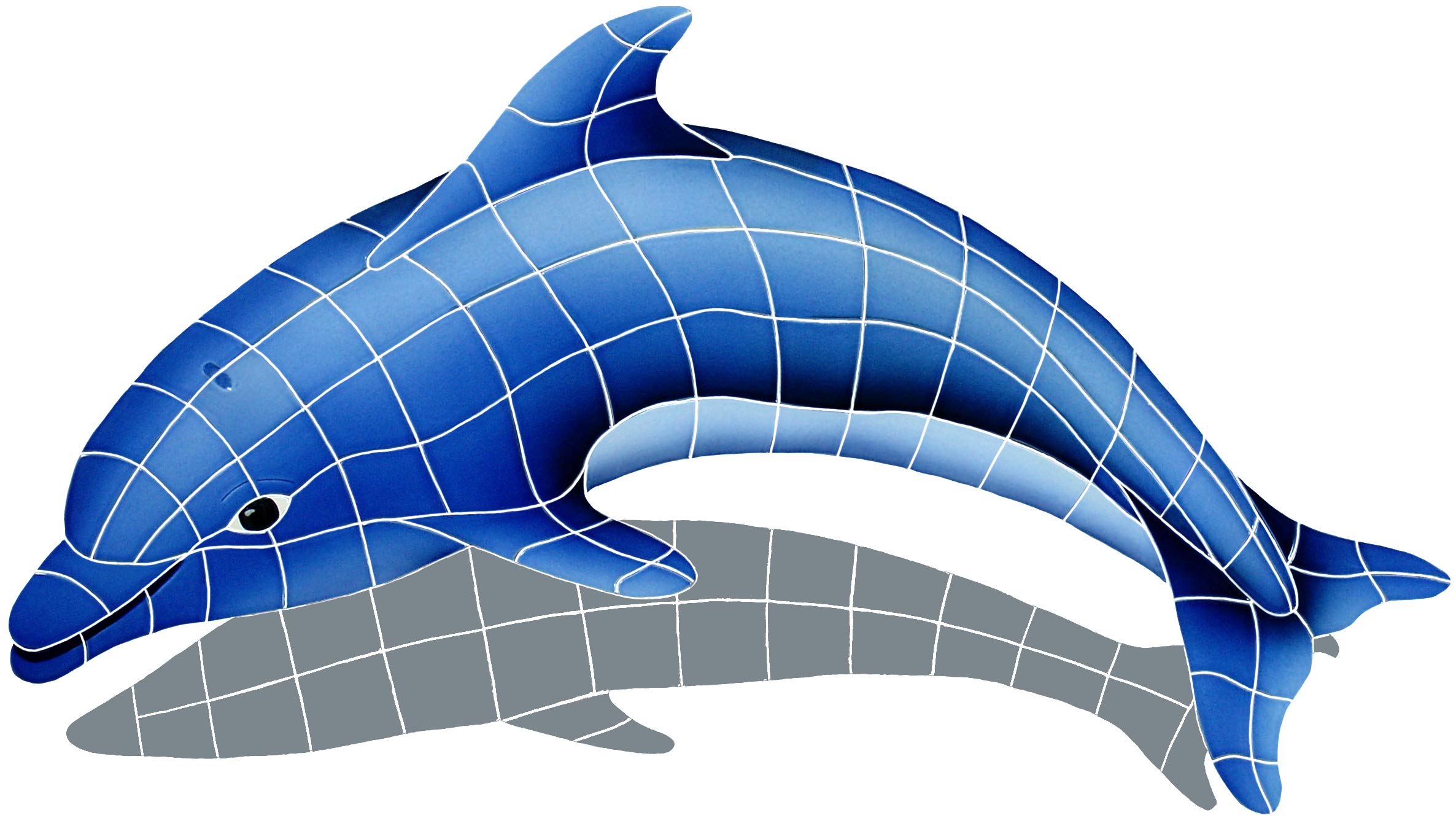 Dolphin Left Ceramic Swimming Pool Mosaic Tile - 19