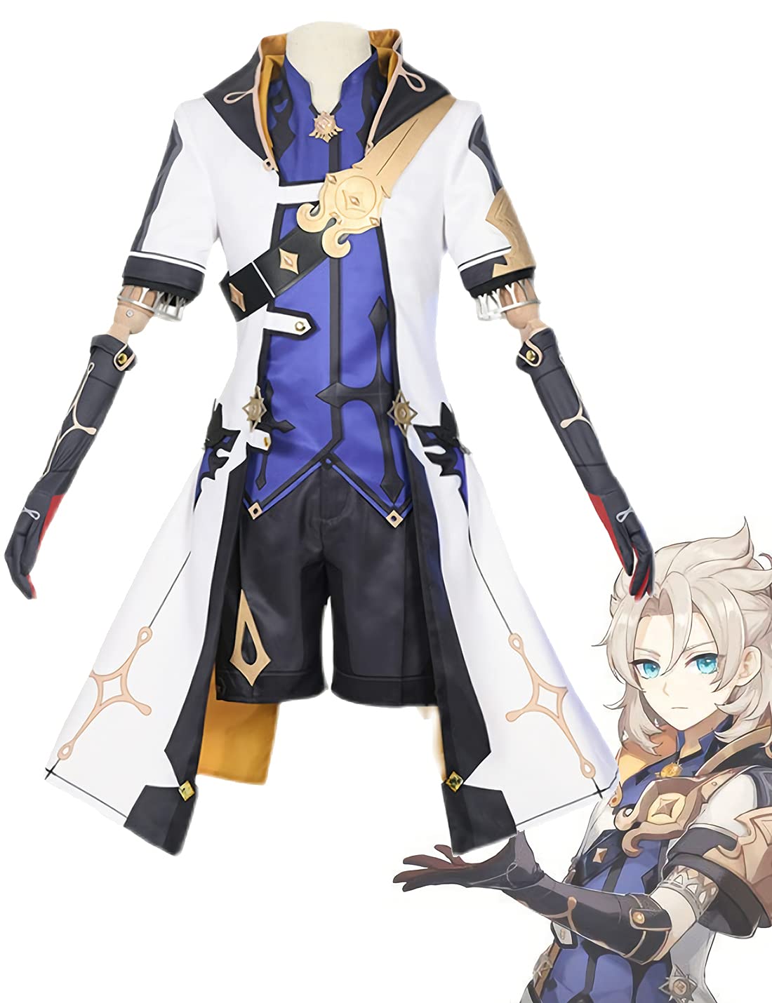 Genshin Impact Albedo Cosplay Costume for Men - Anime Halloween Party Uniform, Game Character Outfit - Perfect for Conventions, Cosplay Events & Halloween Parties