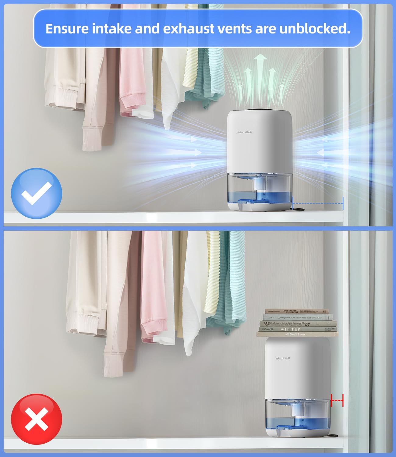 TABYIK 35 OZ Small Dehumidifier for Home - Quiet Portable Air Moisture Absorber with Auto Shut Off - Ideal for Bedroom (280 sq ft), Bathroom, RV, Closet & Dorm Room - Prevent Mold & Musty Odors