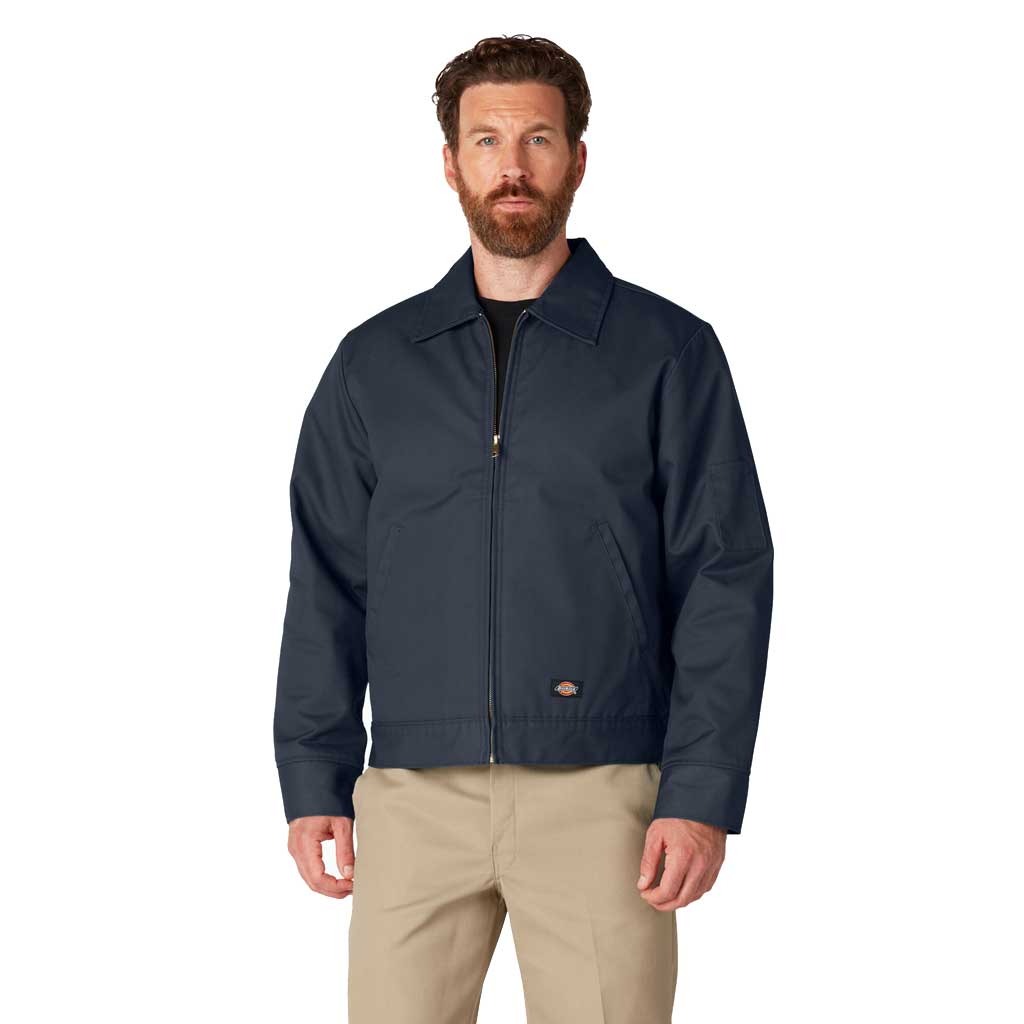 Dickies Lined Eisenhower Jacket - Dark Navy | Men's Workwear Jacket with Warm Lining | Perfect for Construction, Outdoor Work & Winter Wear