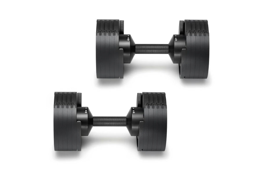 NÜOBELL 50lb Adjustable Dumbbells Set - Premium Matte Black Home Gym Weights for Strength Training & Fitness Workouts