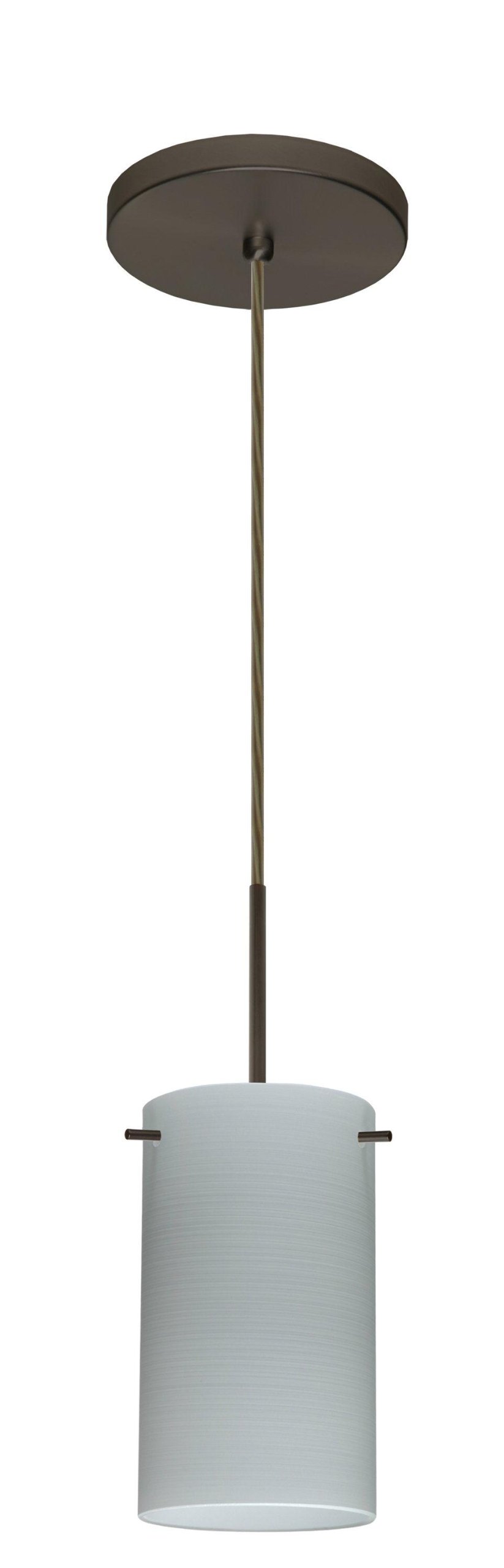 Stilo Collection Bronze/Dark Finish Transitional One Light Pendant with LED - 1BT-4404KR-LED-BR - Perfect for Dining Room, Kitchen Island or Entryway Lighting