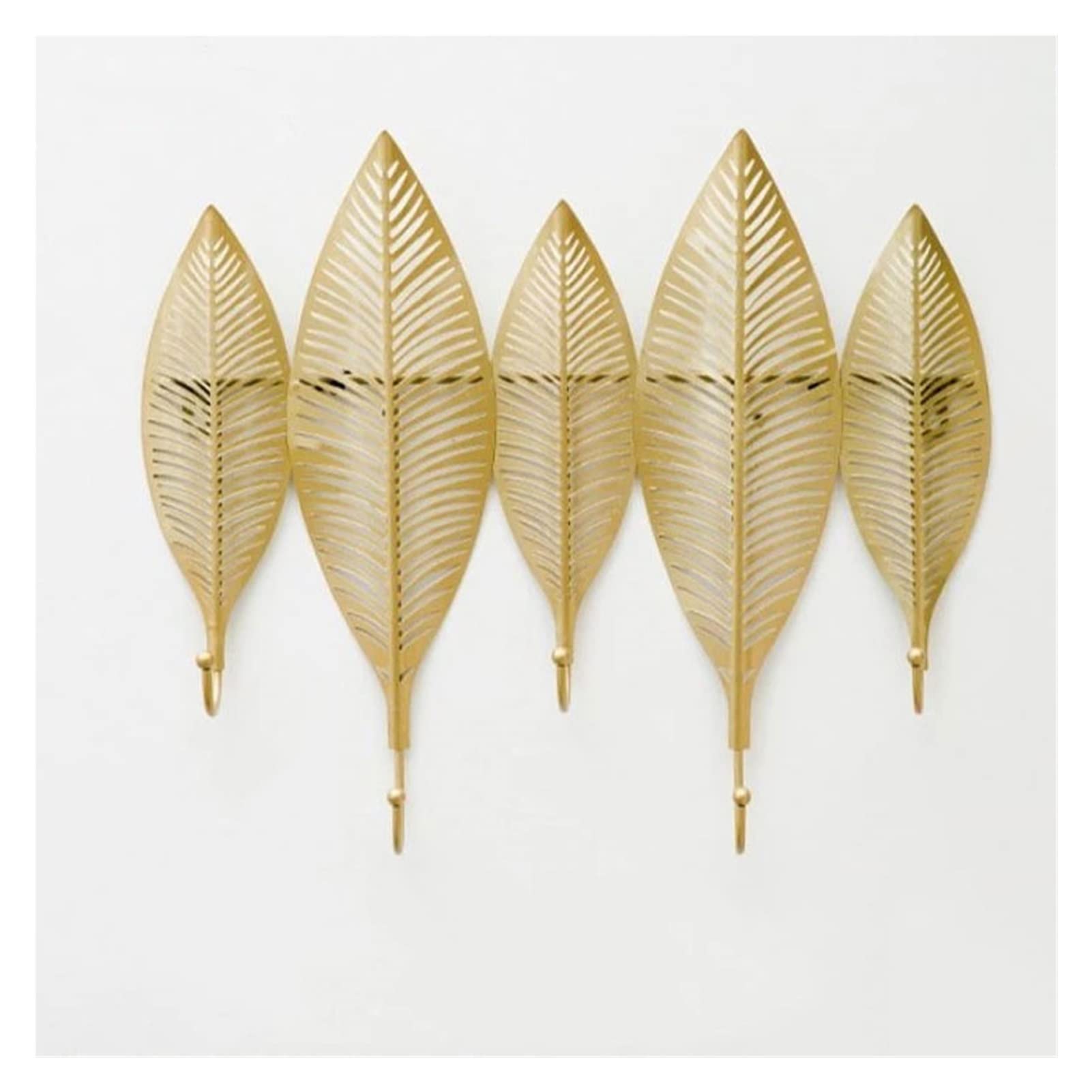 LOUYK Gold Large Metal Leaf Hook - Wall Mounted Clothes Hanger for Living Room, Porch & Fitting Room - Decorative Key Holder for Home Organization & Entryway Storage
