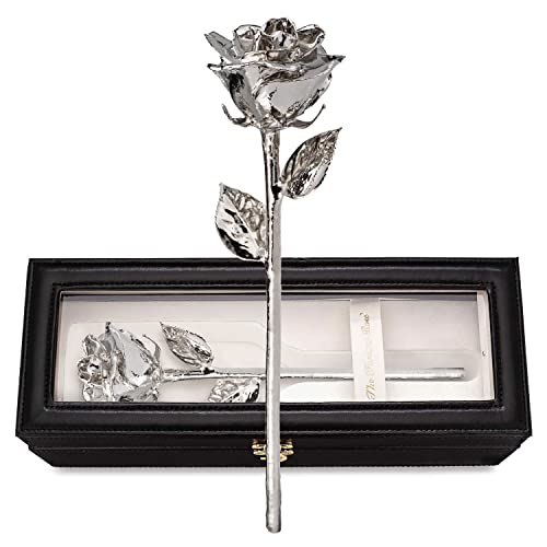 Platinum Dipped Rose (With Leather Case)