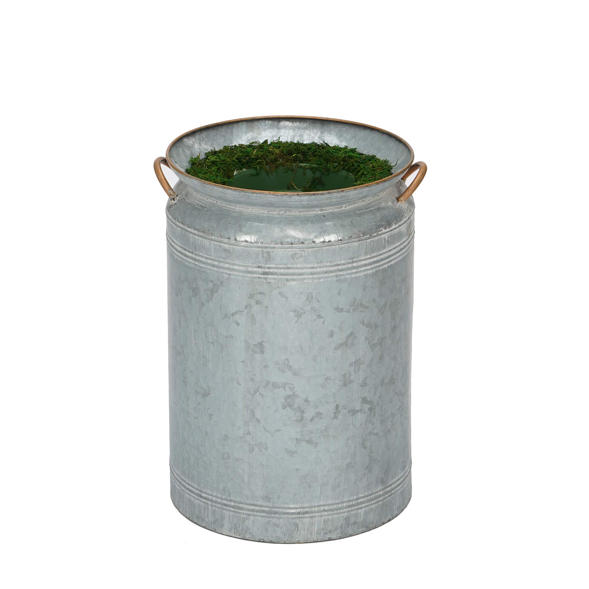 House of Silk Flowers Large Milk Jug Metal Planter Pot-in-a-Pot - Vintage Farmhouse Decor for Indoor Plants, Outdoor Garden, and Rustic Home Décor