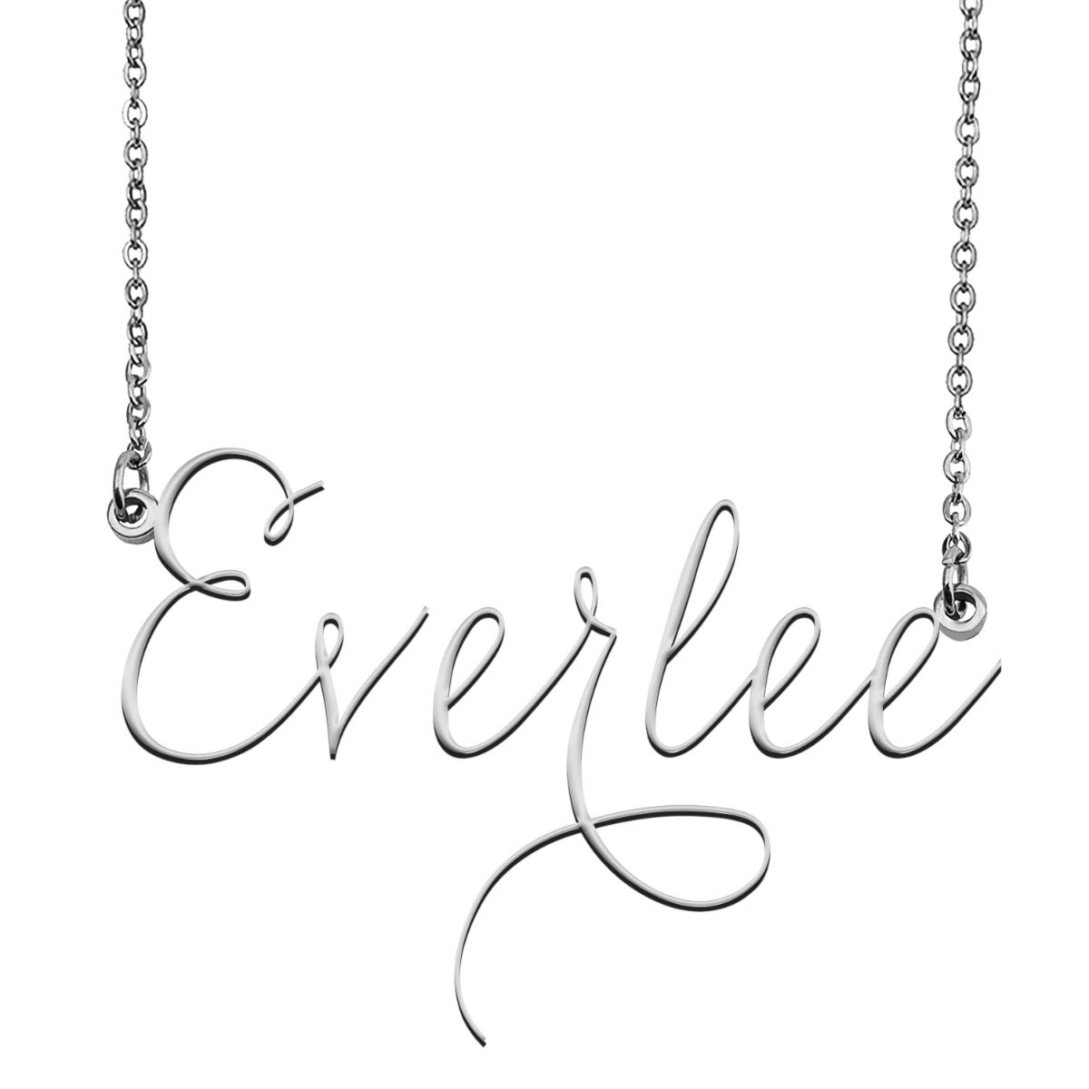 Everlee Custom Name Necklace - Personalized Name Plate Jewelry for Women, Birthday Gift for Her - Perfect for Anniversaries, Valentine's Day & Special Occasions