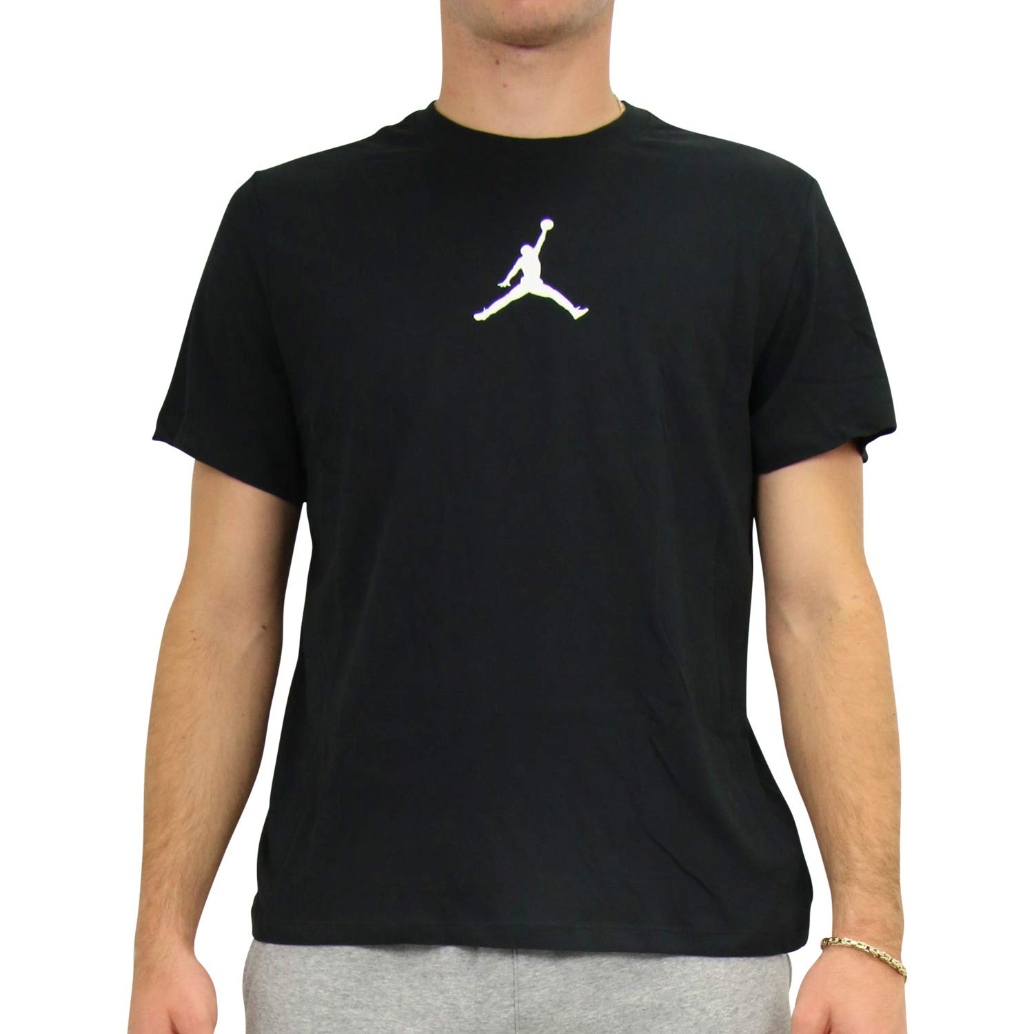 Michael Jordan Jumpman Dri-FIT Short Sleeve Crew Neck T-Shirt for Men - BQ6740-010 - Size 2XL - Black/White - Basketball, Gym & Casual Wear