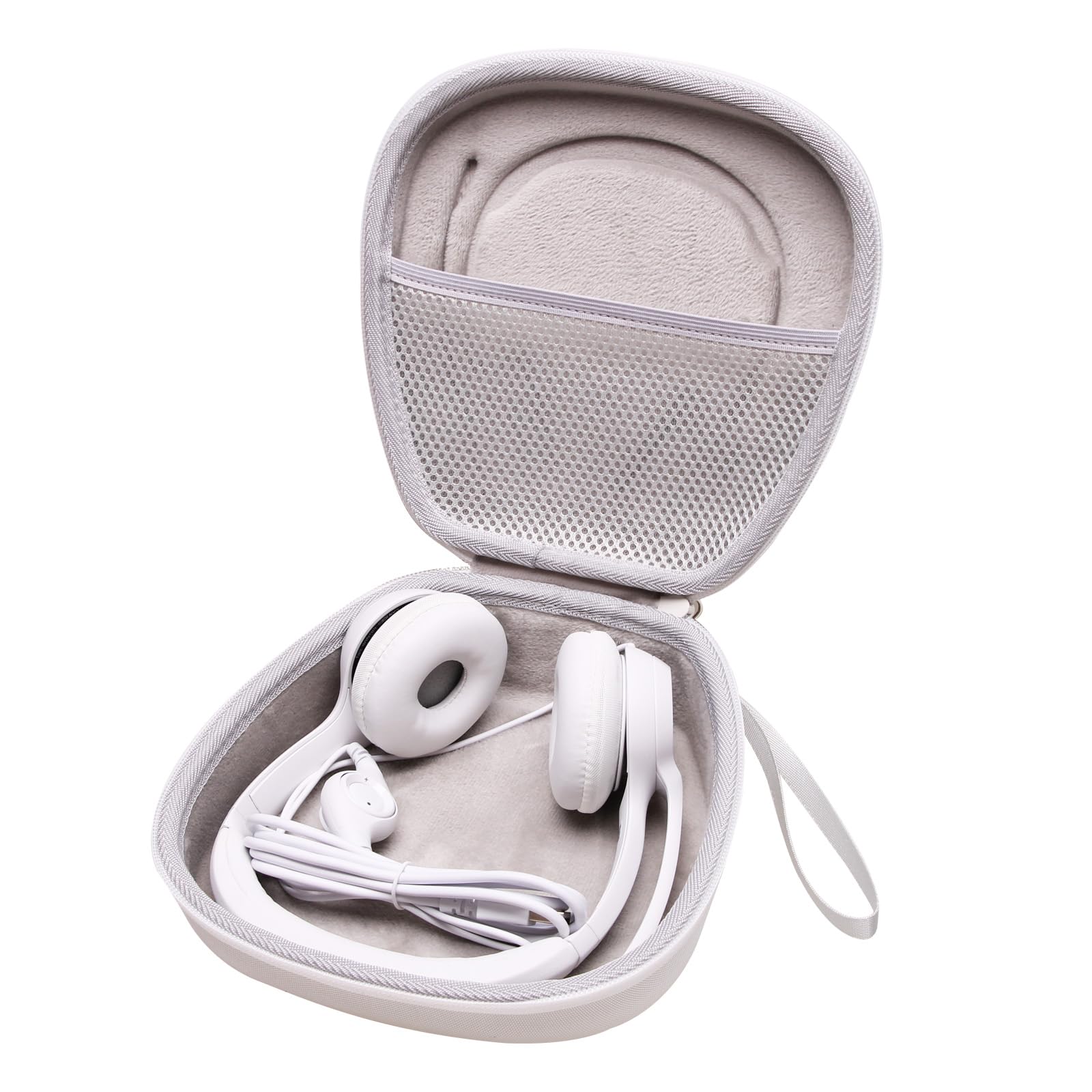 LTGEM Hard Protective Headphone Case for Logitech H390/H430/H570e/Zone 300/Zone 301, JLab Go Work, JIAMQISHI & EAGLEND Headsets - Shockproof Travel Storage (White & Grey) - Perfect for Office, Travel & Gaming Accessories
