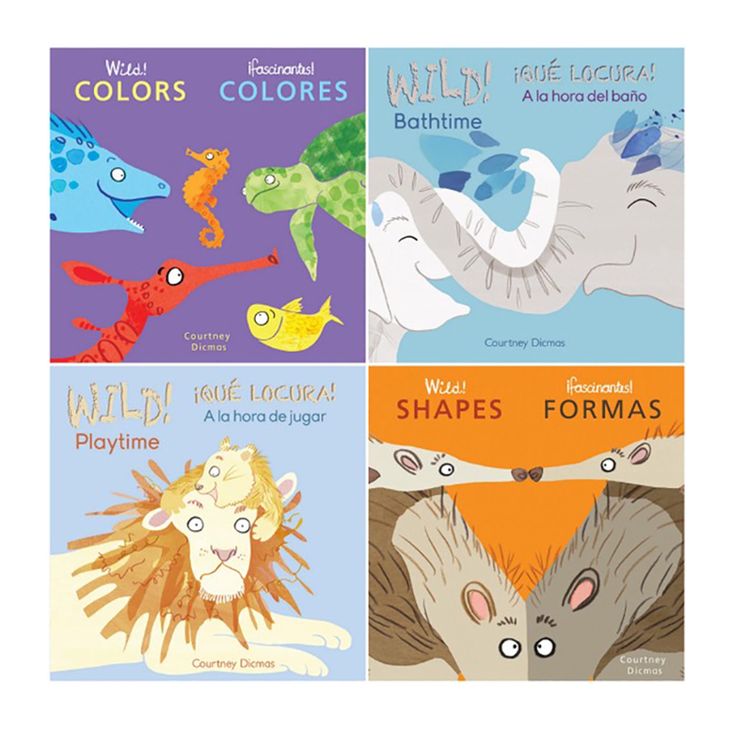 Wild Concepts! 8 Book Bilingual English-Spanish Board Book Set for Toddlers - Early Learning & Bedtime Reading for Kids Ages 1-3