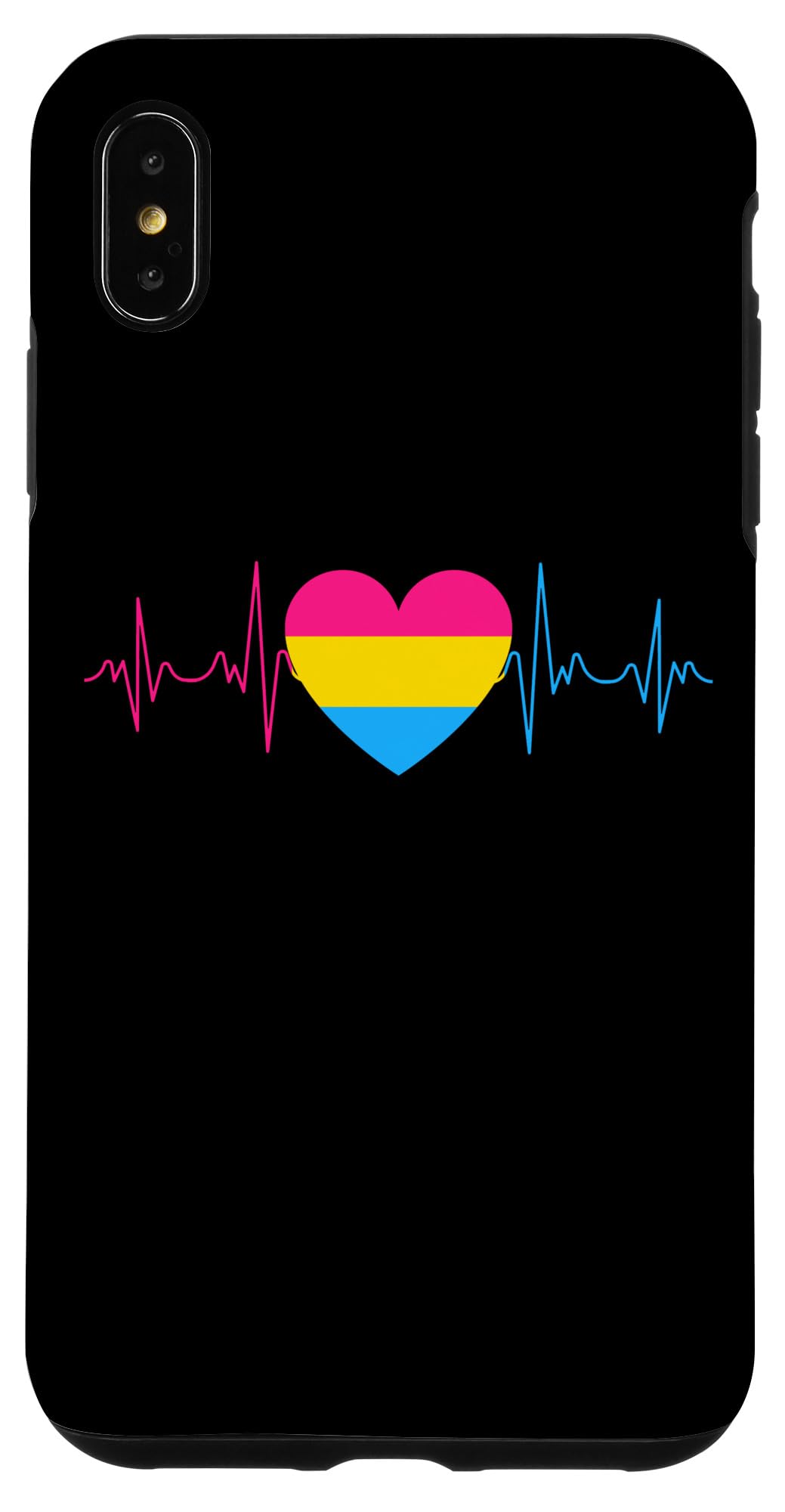 iPhone XS Max Pansexual Heartbeat Pan Pride Case - Durable Protective Phone Cover for LGBTQ+ Support, Fashionable Design for Daily Use & Special Events