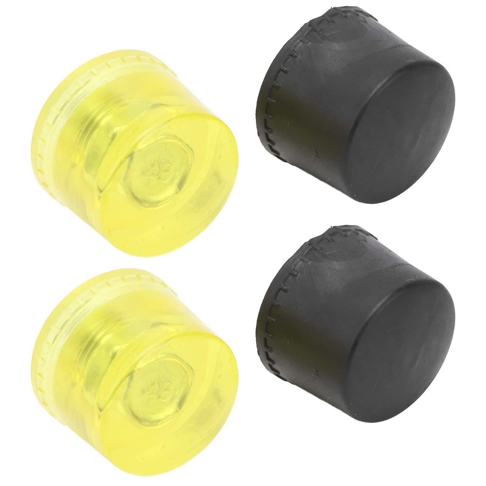 2-Pack Rubber Hammer Replacement Heads - Durable Striking Tips Set for Mallets - Yellow & Black (Φ25mm) - Perfect for Woodworking, Auto Repair & DIY Projects