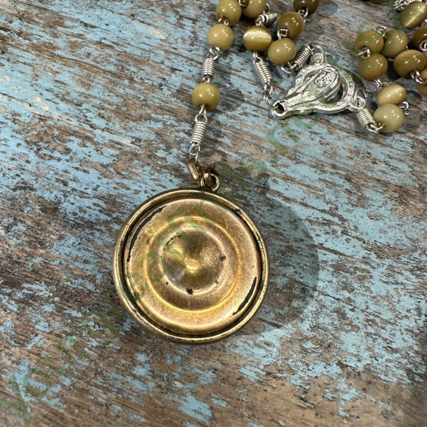 Vintage Beaded Carved Shell Cameo Rosary Necklace - Elegant Religious Jewelry for Women, Perfect for Church, Weddings & Special Occasions