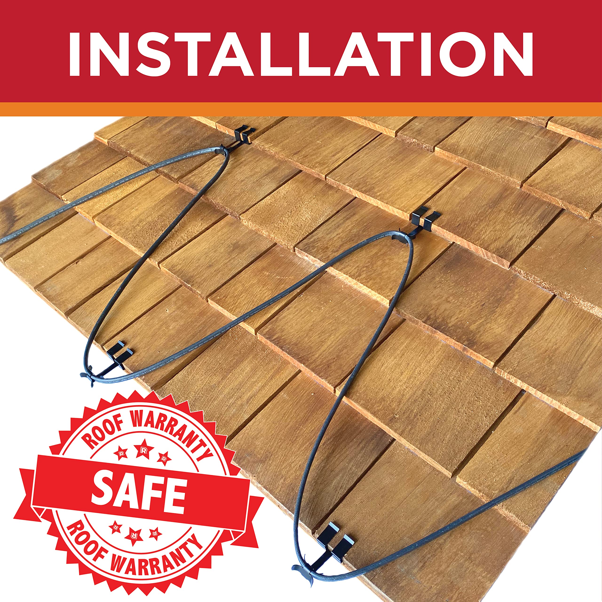 Roof Clips for Heat Tape & Electric Cables - Nail-Free Outdoor Cable Clips (.625-25 Pack) | Prevents Roof Damage | Ideal for Roof Heat Cable Installation & Winter Home Protection