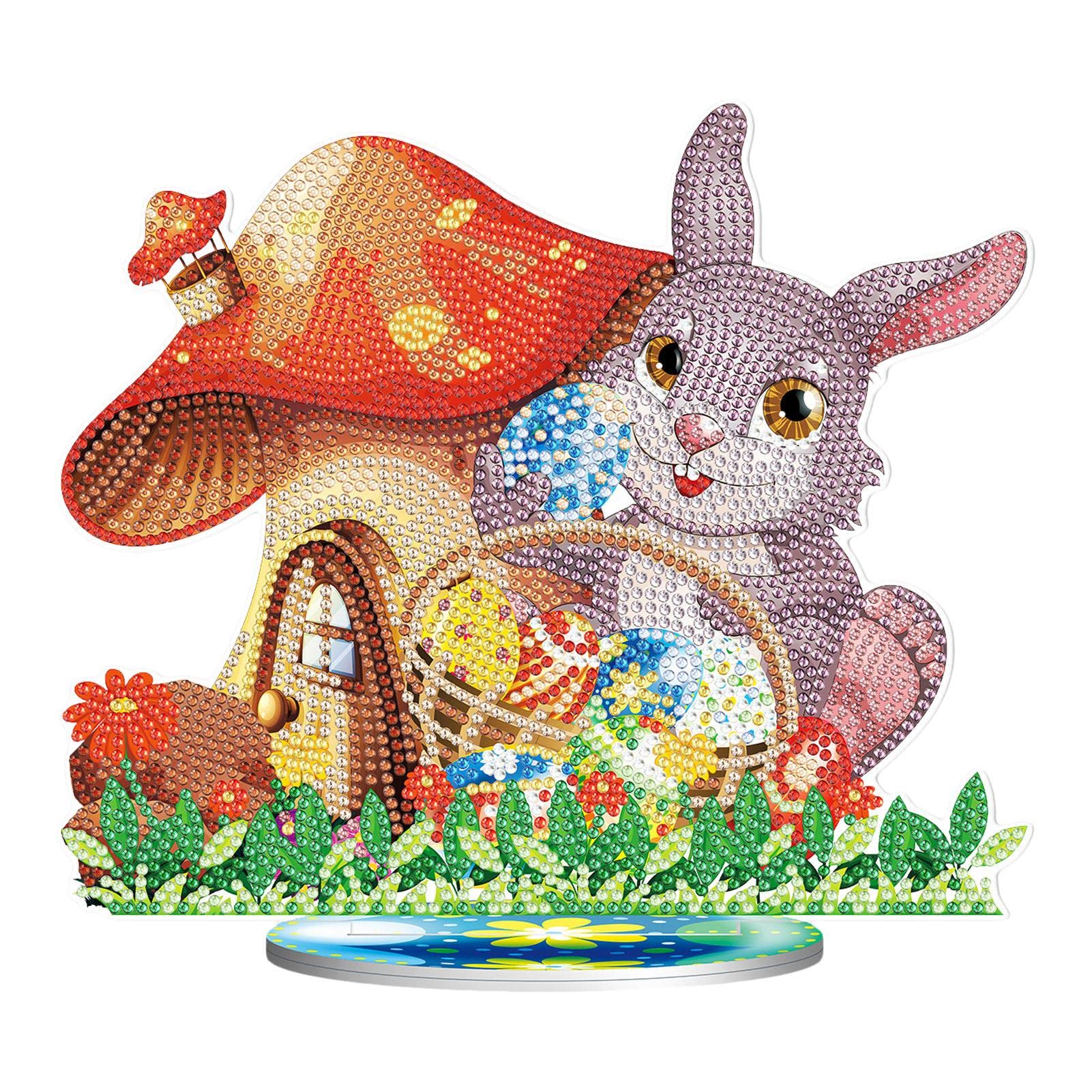 5D DIY Diamond Painting Kit - Colorful Easter Bunny Egg Crystal Rhinestone Decorations | Easter Rabbit Egg Ornaments for Home, Party & Holiday Decor | Perfect for Easter Gifts, Wall Art & Craft Projects