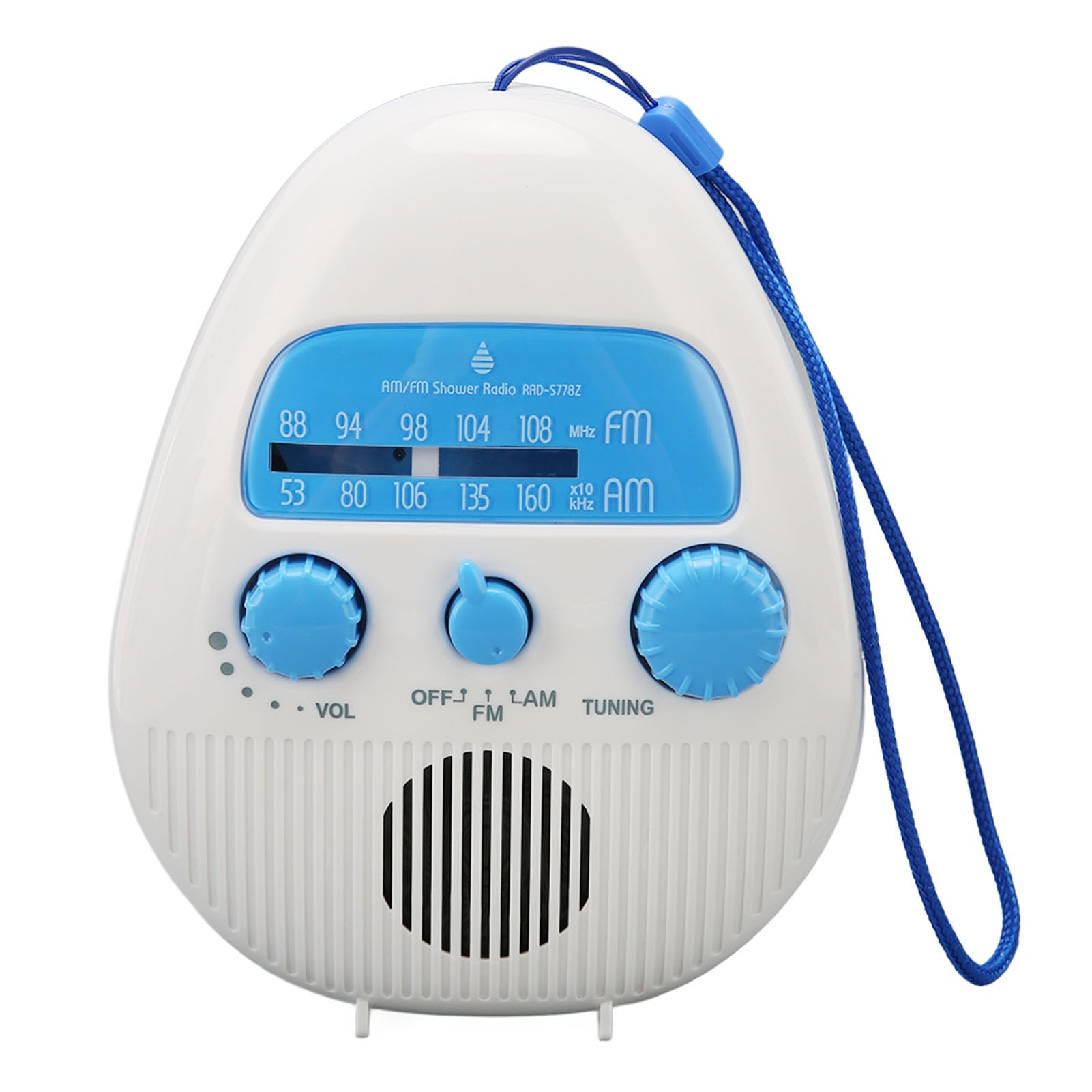 Waterproof Portable Shower Radio with AM/FM - Battery Operated Bathroom Speaker for Indoor & Outdoor Use - Perfect for Bathing, Camping, Beach and Poolside Relaxation
