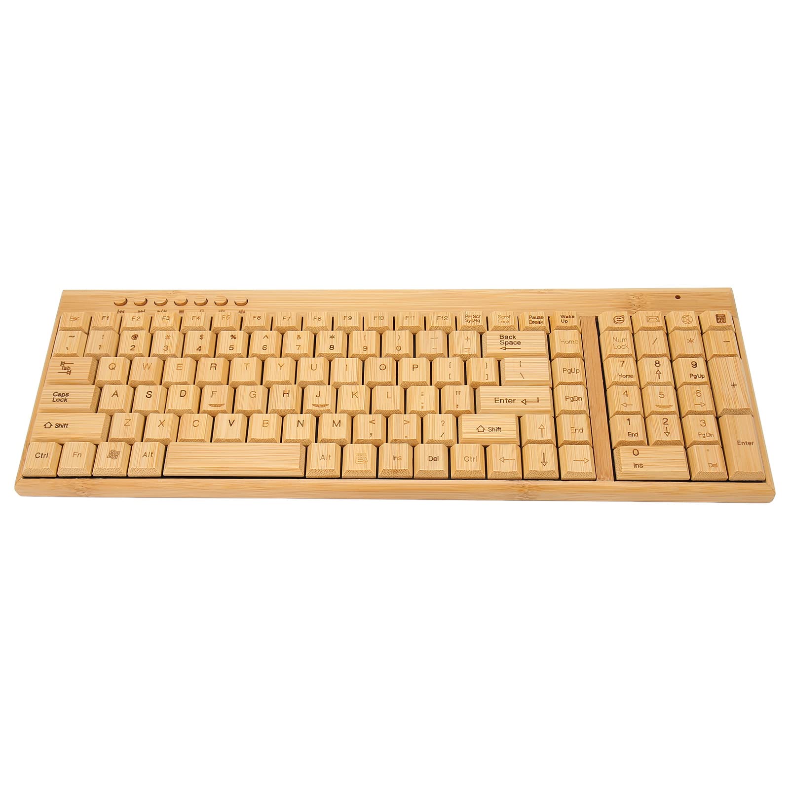 Bamboo Wood Wireless Keyboard and Mouse Combo - 2.4GHz Plug & Play for PC, Laptop, Mac - Ergonomic Office & Home Computer Accessories Set for Work, Gaming & Typing