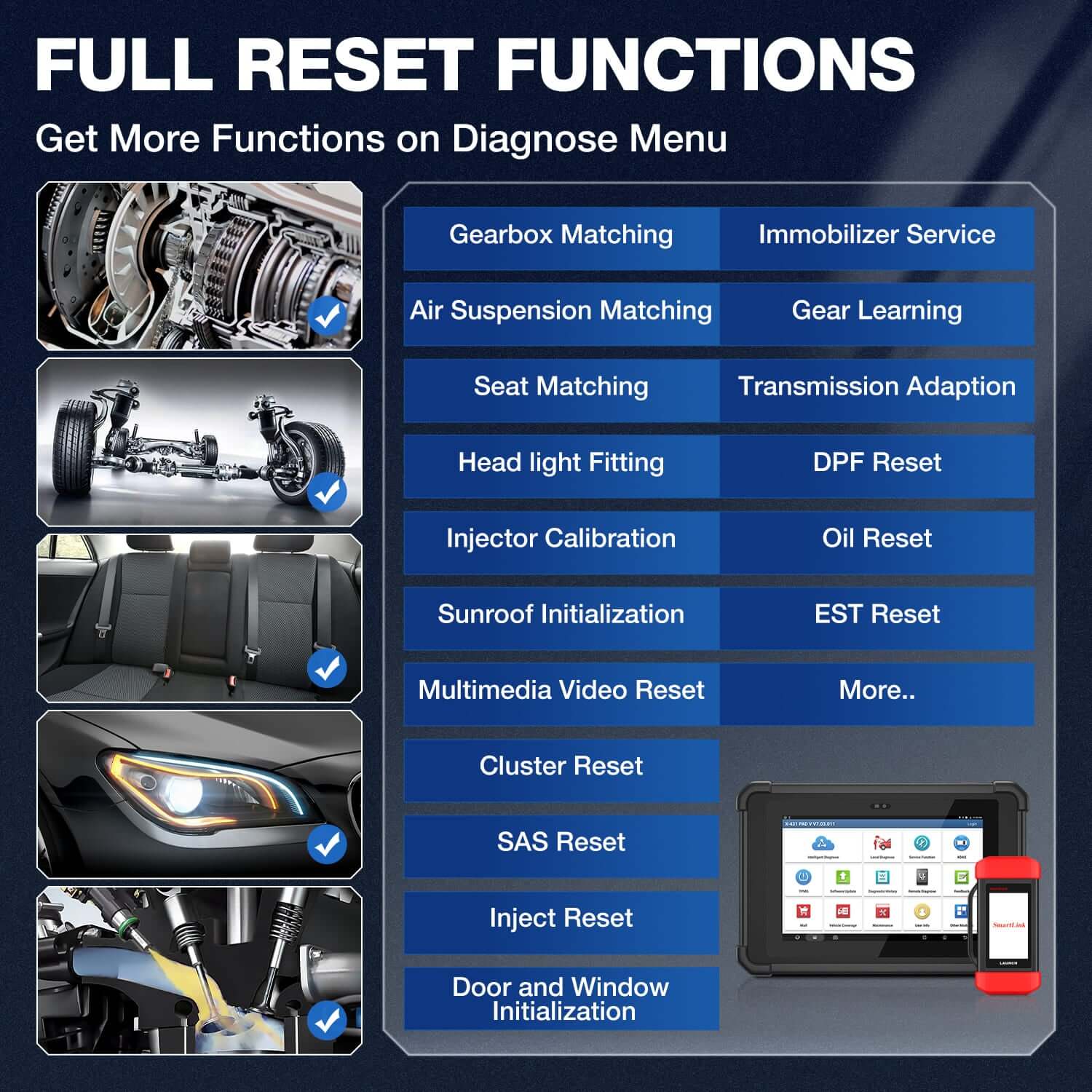 LAUNCH X431 PAD V Elite Smartlink ECU Coding CAN FD OBD2 Scanner - Professional Automotive Diagnostic Tool for Mechanics & DIY Car Repair | Perfect for Engine Diagnostics, Fault Code Reading & Vehicle Maintenance