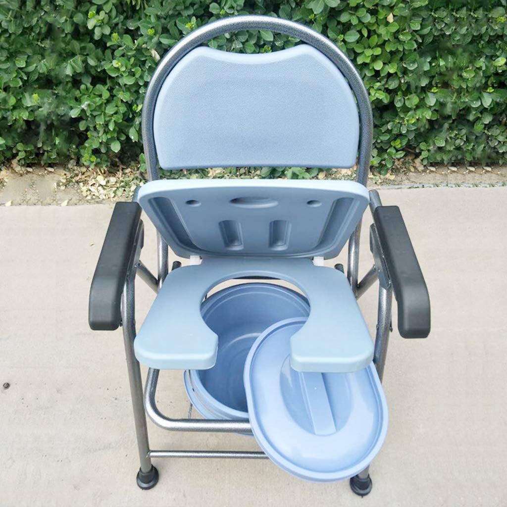 3 in 1 Homecare Commode Chair - Heavy Duty Folding Shower Bench with Handles & Removable Bucket - Adjustable Toilet Seat for Elderly, Handicapped & Obese Adults - Ideal for Bathroom Safety & Mobility Assistance