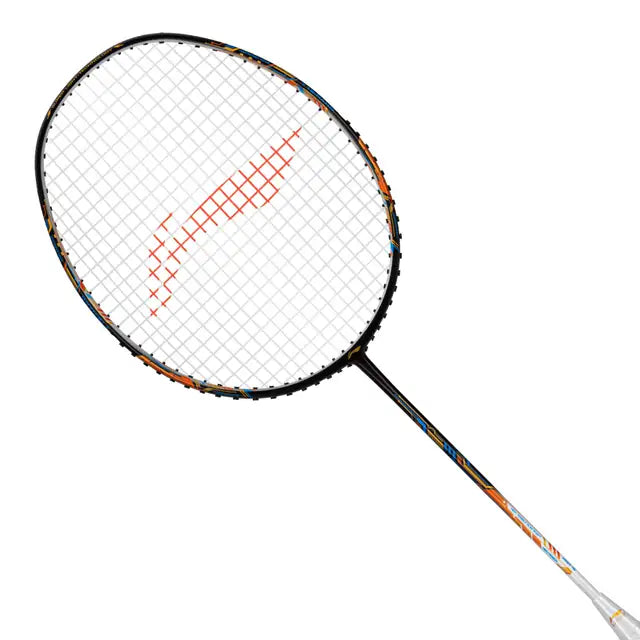 Li Ning Air Force 78 G3 Badminton Racket - Prestrung Professional Shuttlecock Racquet in Navy/Silver/Orange | Made in China | Perfect for Competitive Play & Training Sessions