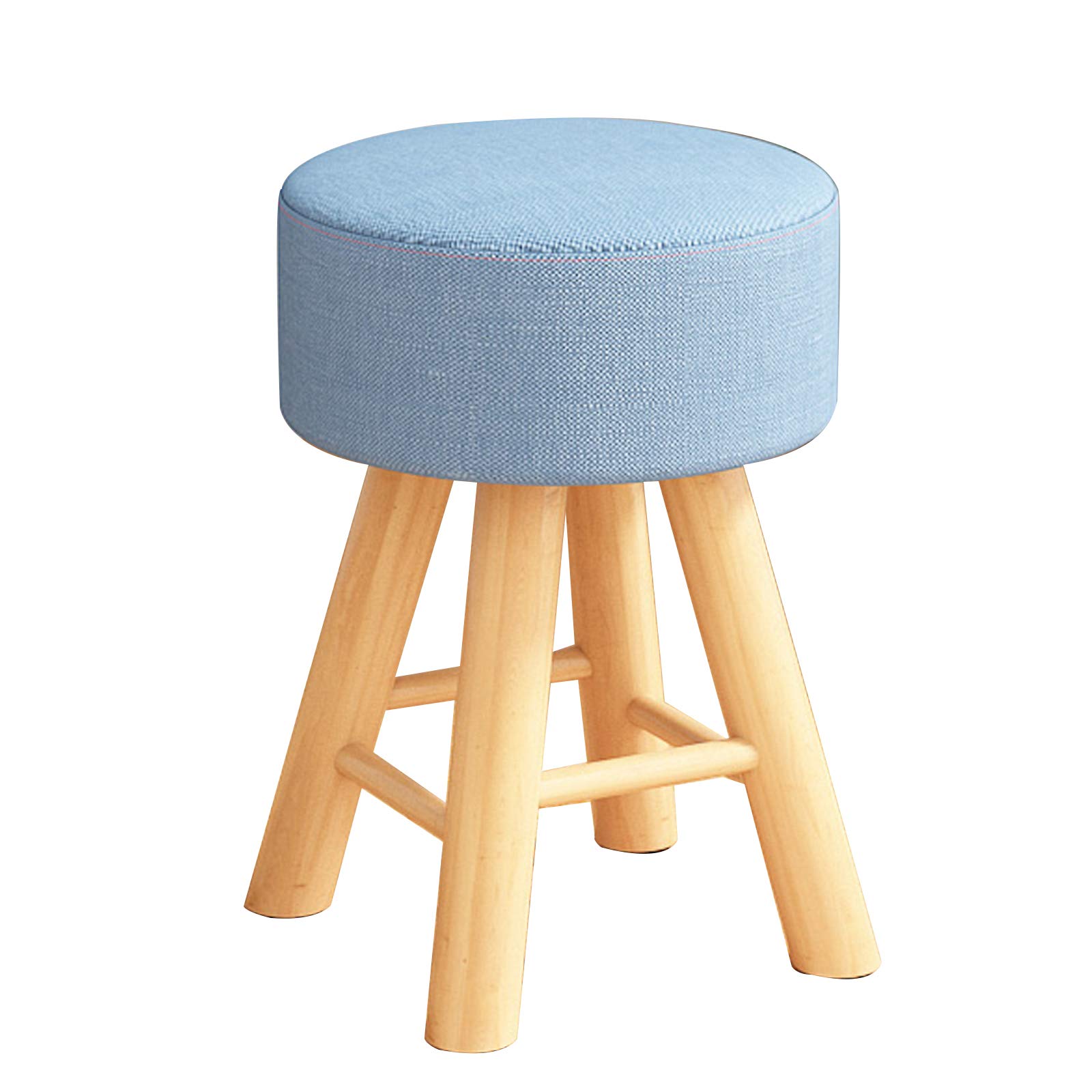 Vanity Stool with Upholstered Seat - Solid Wood Legs, 220 lb Capacity - Modern Makeup Dressing Bench & Piano Stool for Bedroom, Living Room, and Entryway