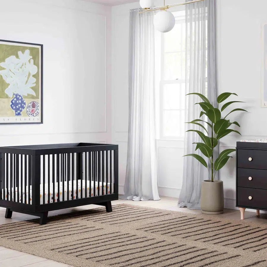 Babyletto Hudson 3-in-1 Convertible Crib - Black | Modern Nursery Furniture for Newborn to Toddler | Perfect for Small Spaces & Gender-Neutral Nursery Decor