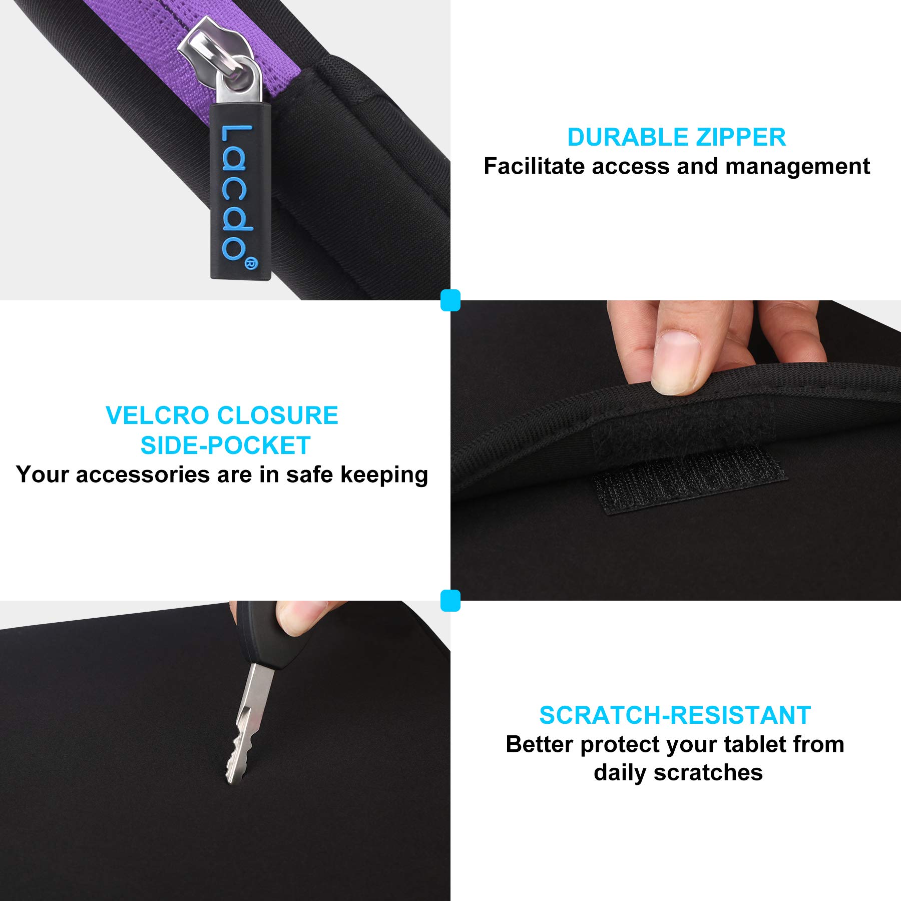 Lacdo 11 Inch Tablet Sleeve Case Compatible with iPad Pro M4/Air M3 M2/A16, 10.9