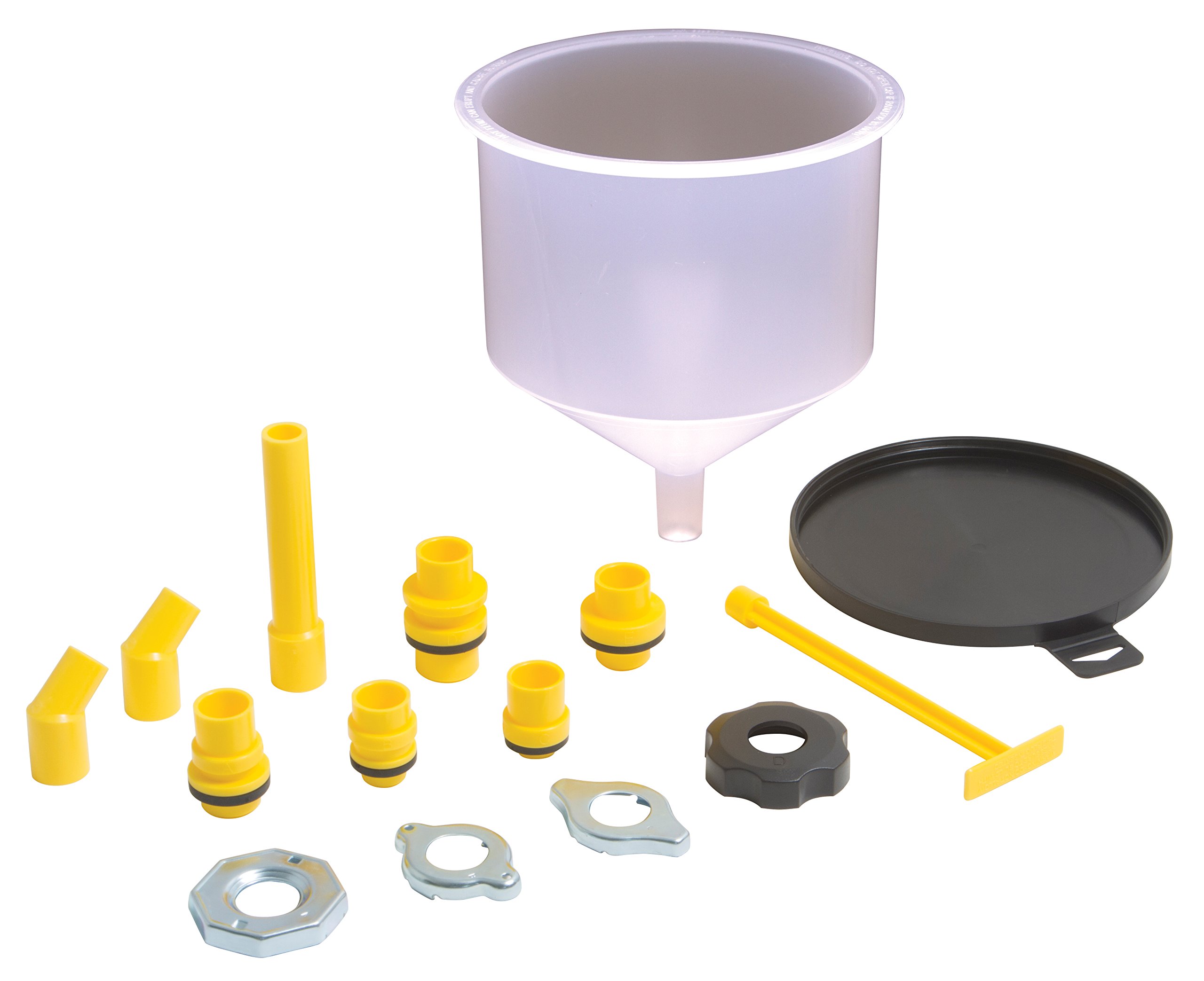 Lisle 24680 Spill-Free Funnel with Standard Adapters - 11 x 7 x 7 Inches - Perfect for Automotive Oil Changes, Fluid Transfers & DIY Projects