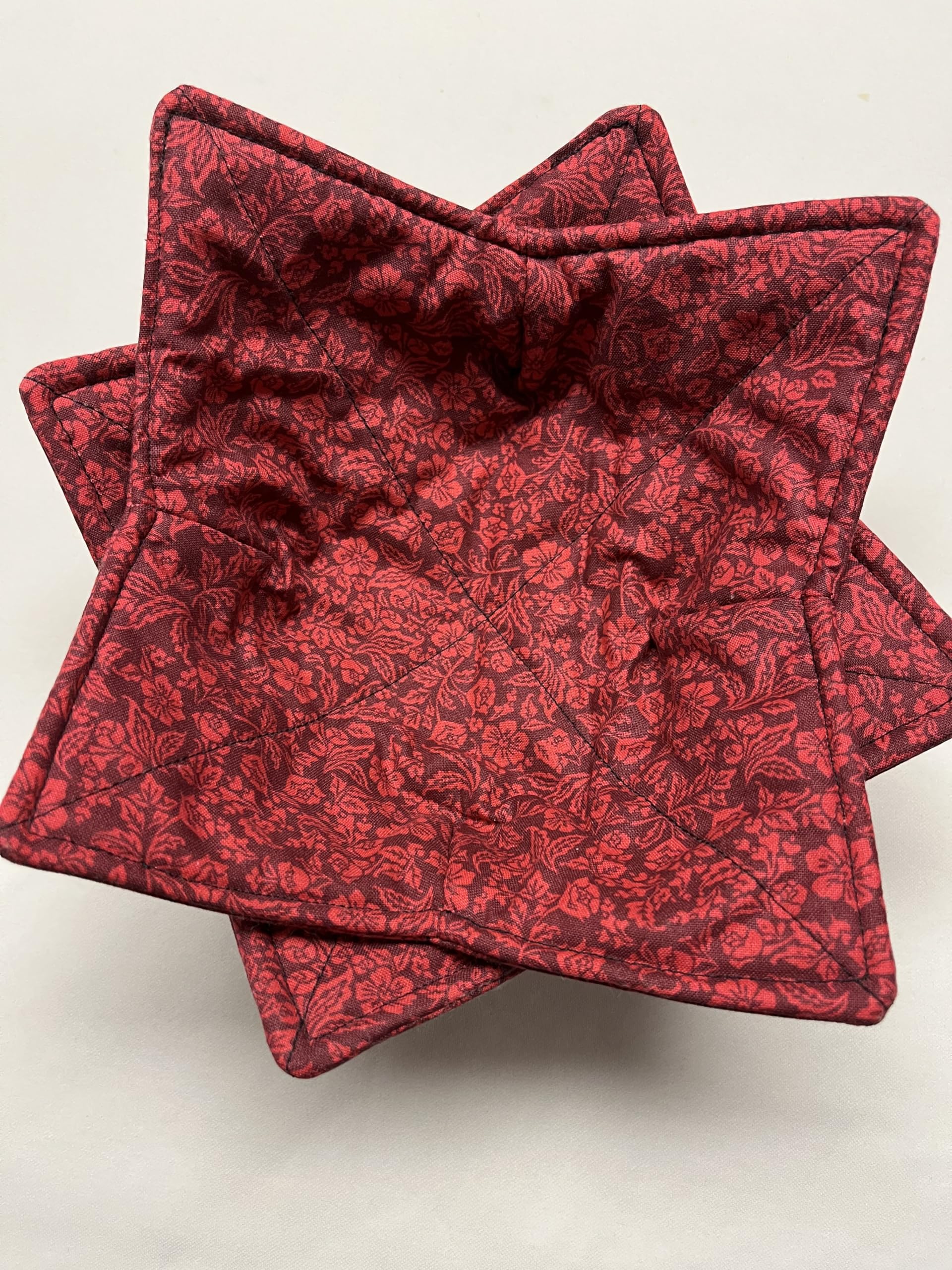 2-Pack Red Bowl Cozies - Non-Slip Microwave Safe Bowl Holders for Hot Bowls (Set of 2) - Perfect for Soup, Cereal & Serving Dishes in Kitchen & Dining