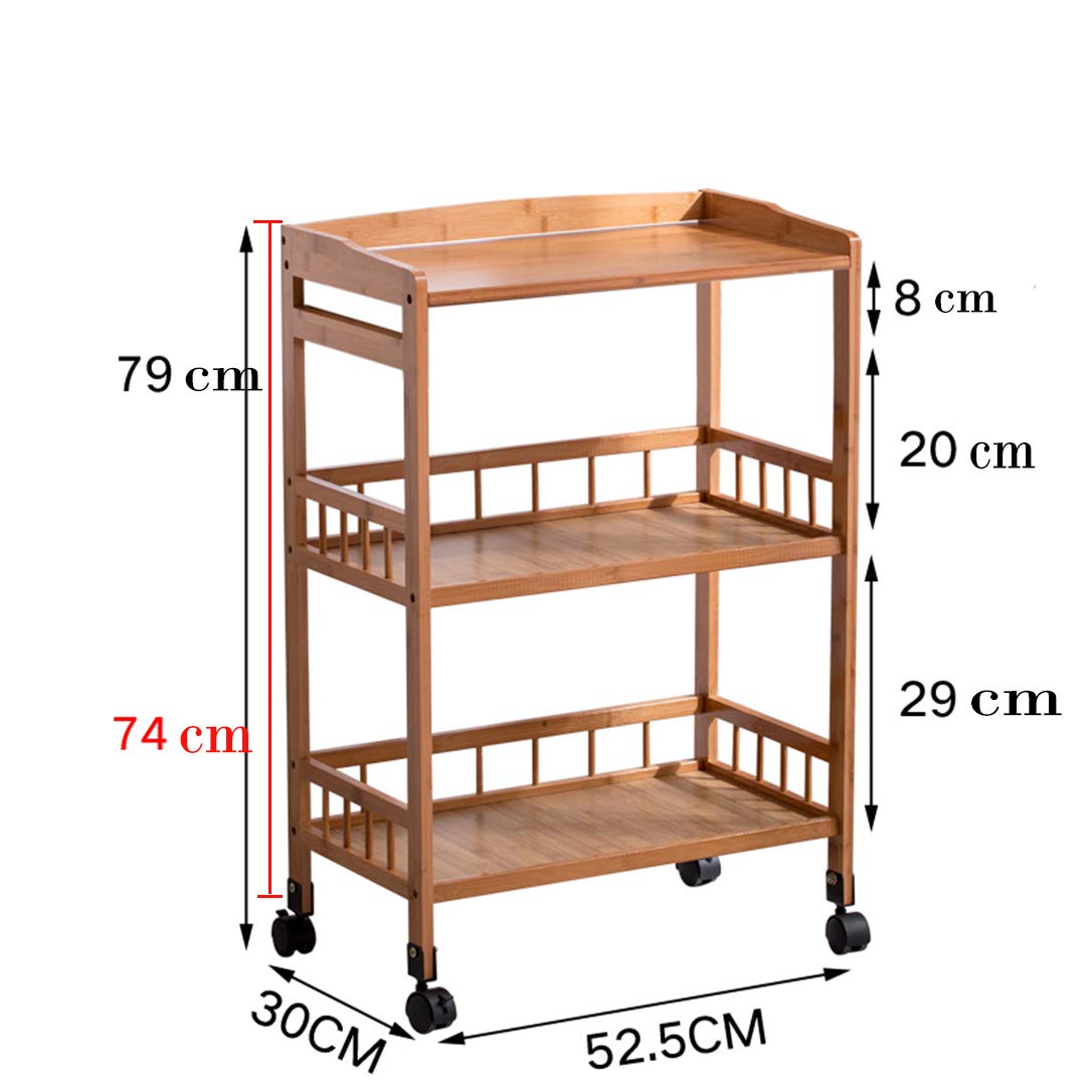 ZYFA 3-Tier Rolling Kitchen Cart with Wheels - Stainless Steel Utility Cart for Kitchen, Living Room & Bar - Mobile Storage Organizer & Serving Cabinet | Perfect for Small Spaces, Party Serving & Home Organization
