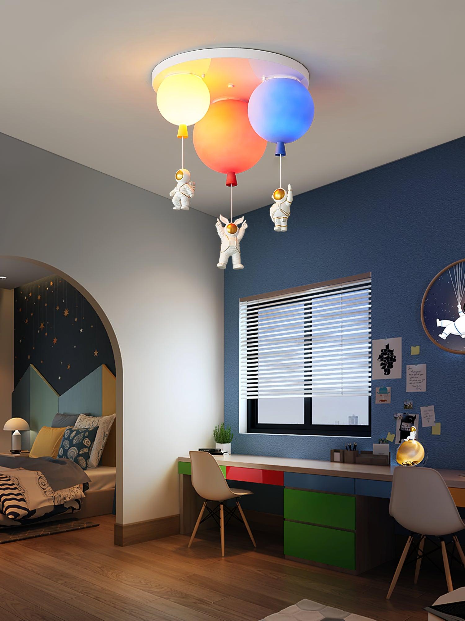 Frosted Glass Balloon Chandelier - Modern Ceiling Light Fixture for Dining Room, Bedroom, and Living Room Decor