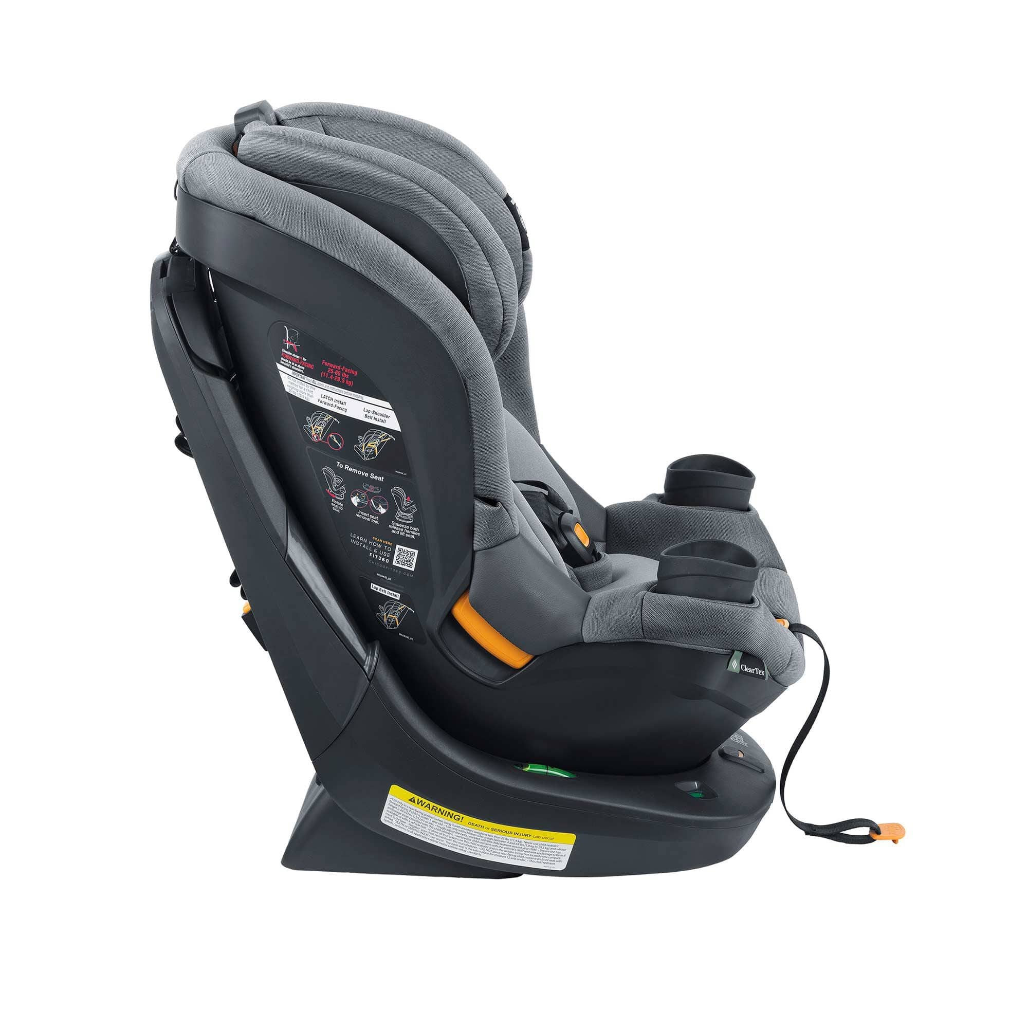 Chicco Fit360 ClearTex Rotating Convertible Car Seat for Toddlers - Safe & Easy 360° Swivel Installation - Perfect for Travel & Daily Commutes